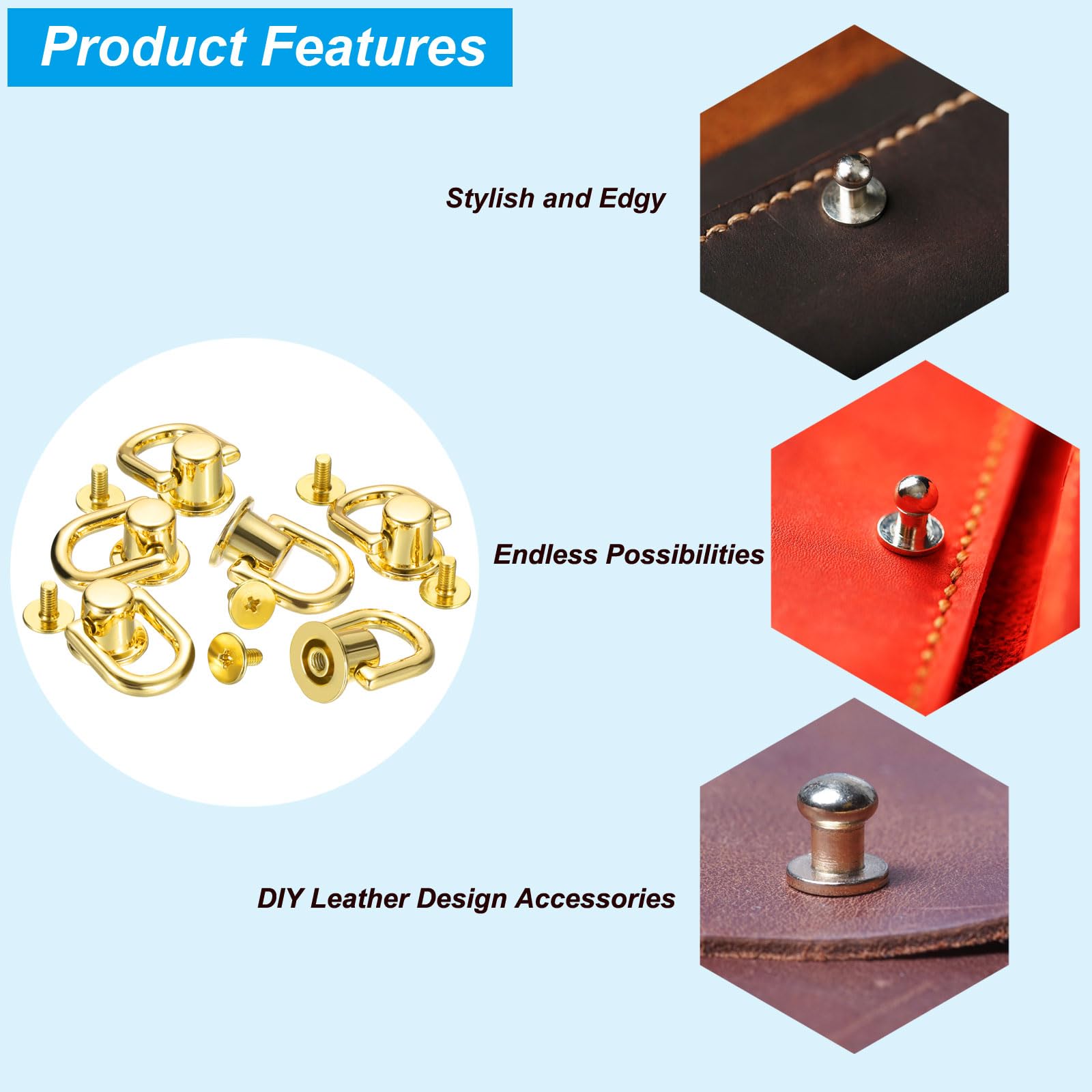 100Sets 5-12mm Metalen Dubbele Dop Klinknagels Stud Ronde Nagel Spike Voor Leathercraft Reparatie Schoenen Tas Riem Kleding Kledingstuk Accessoires-12x7mm, Brons