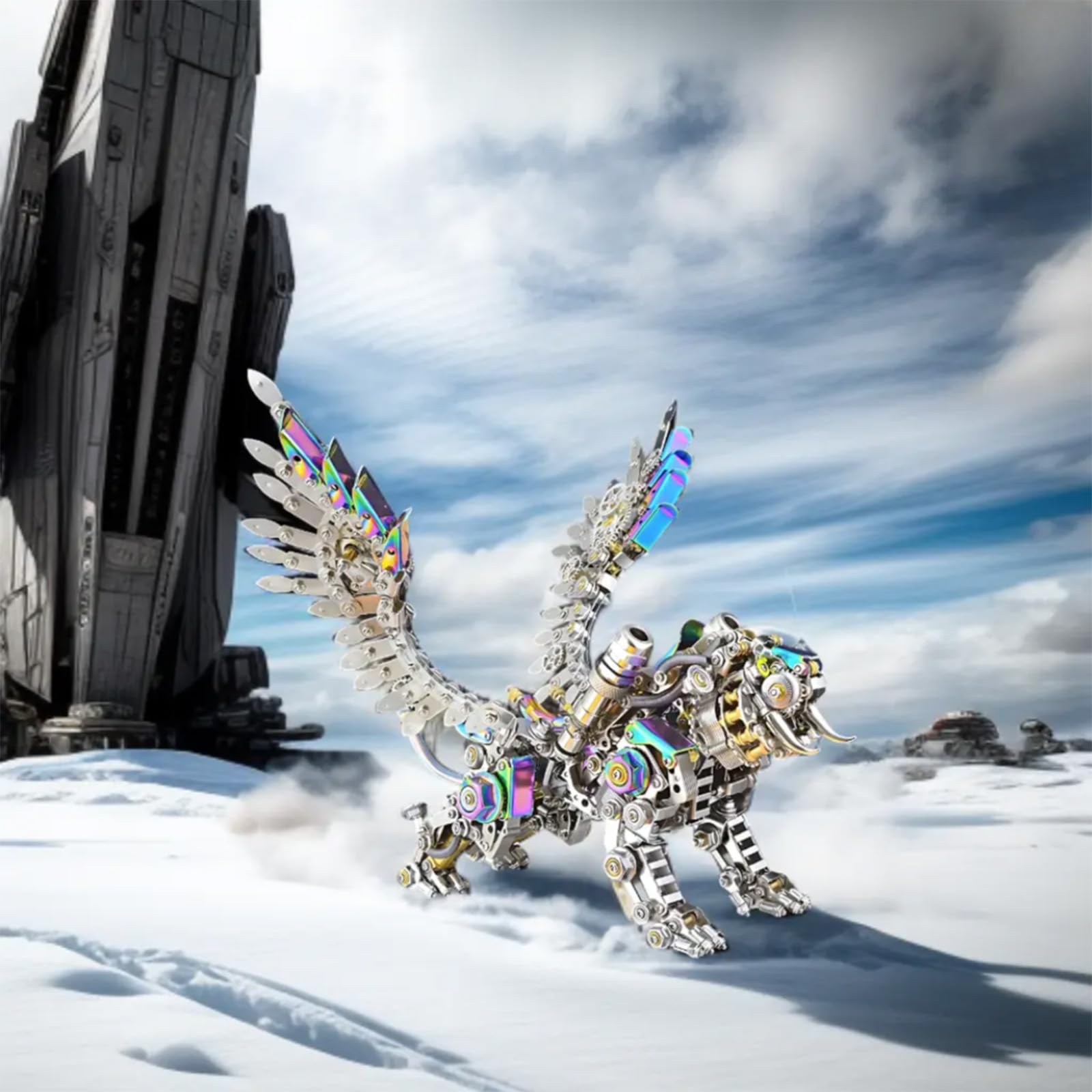 Puzzle In Metallo 3D, Steampunk Tiger Modello Meccanico Assemblaggio In Metallo Kit Modello Animale Puzzle 3D Fai-da-te Per Adulti Opere D'arte Da Collezione (with wings