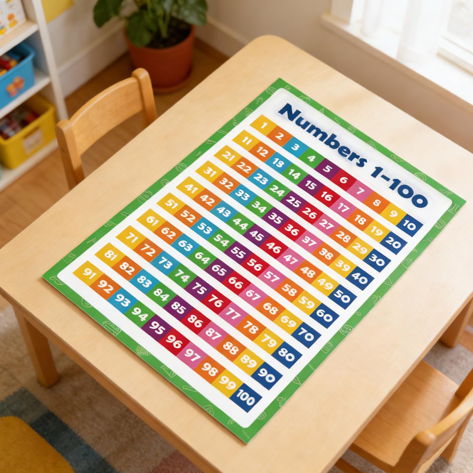 Poster educativo alfabeto numeri per bambini età prescolare asilo scuola ufficio interno