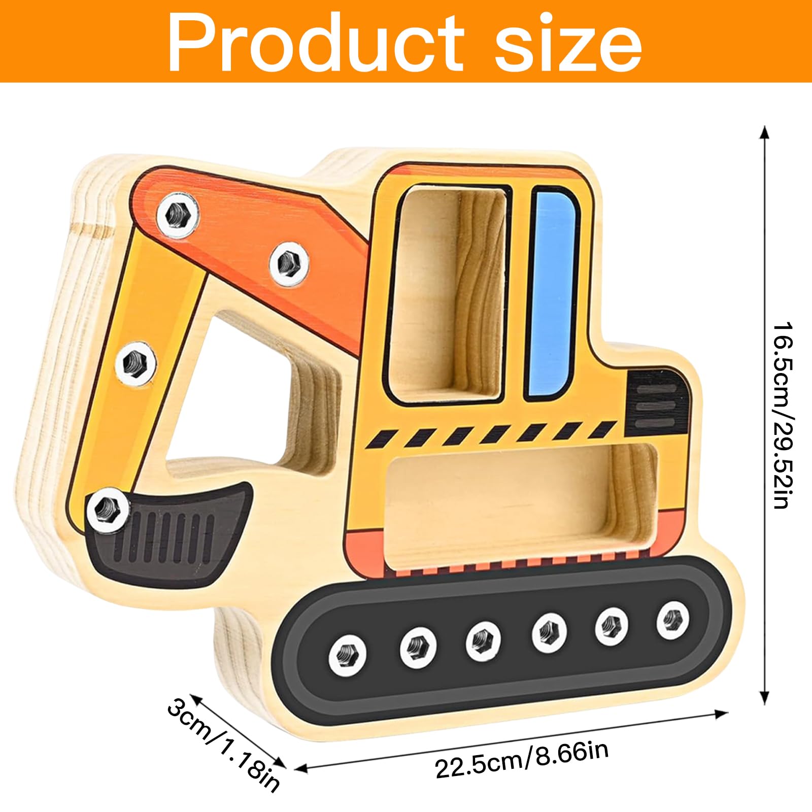 iPobie Montessori Screw Board, Excavator Nut Set, Screw Sorter Game for Over 14 Years Old Kids - Image 2
