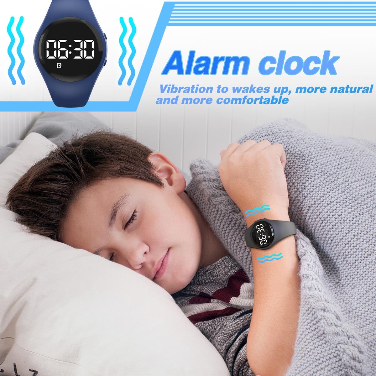 Reloj digital de seguimiento de fitness para niños (azul profundo)