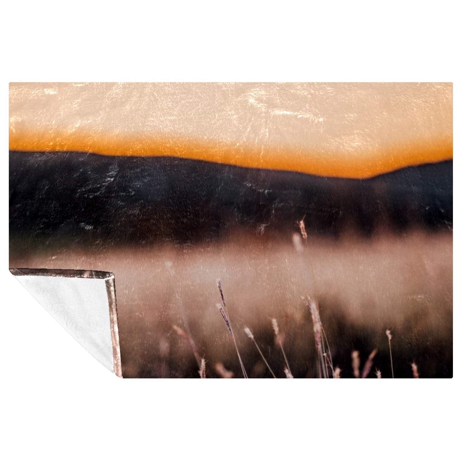 Couverture douce imprimé coucher de soleil 150x100 cm pour lit et canapé
