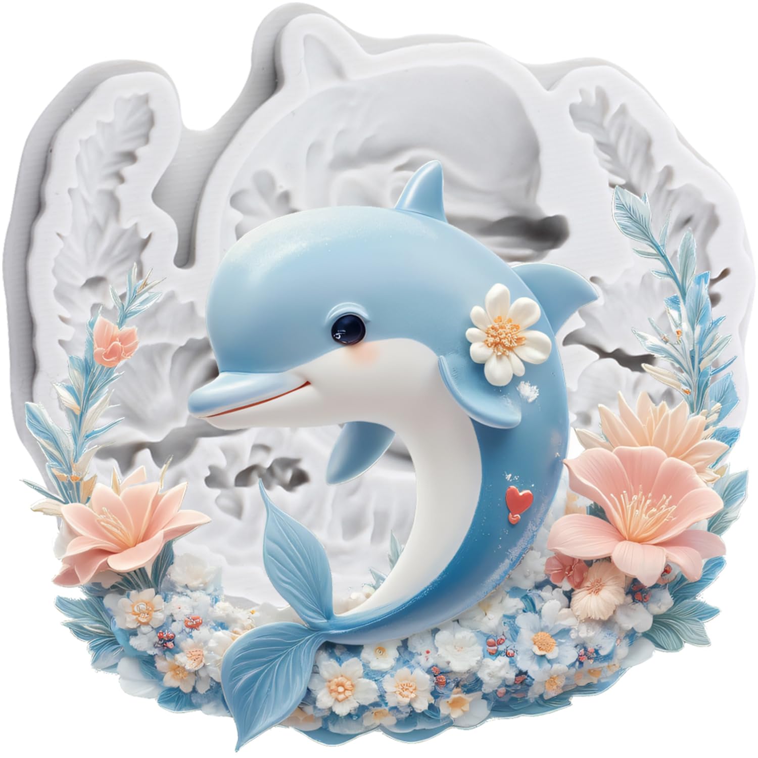 Sijiangmold Dolphin Silicone Mould Dolphin Fondant Candy Moulds for Cake Decoration Cupcake Topper Chocolate Gum Paste Polymer Clay