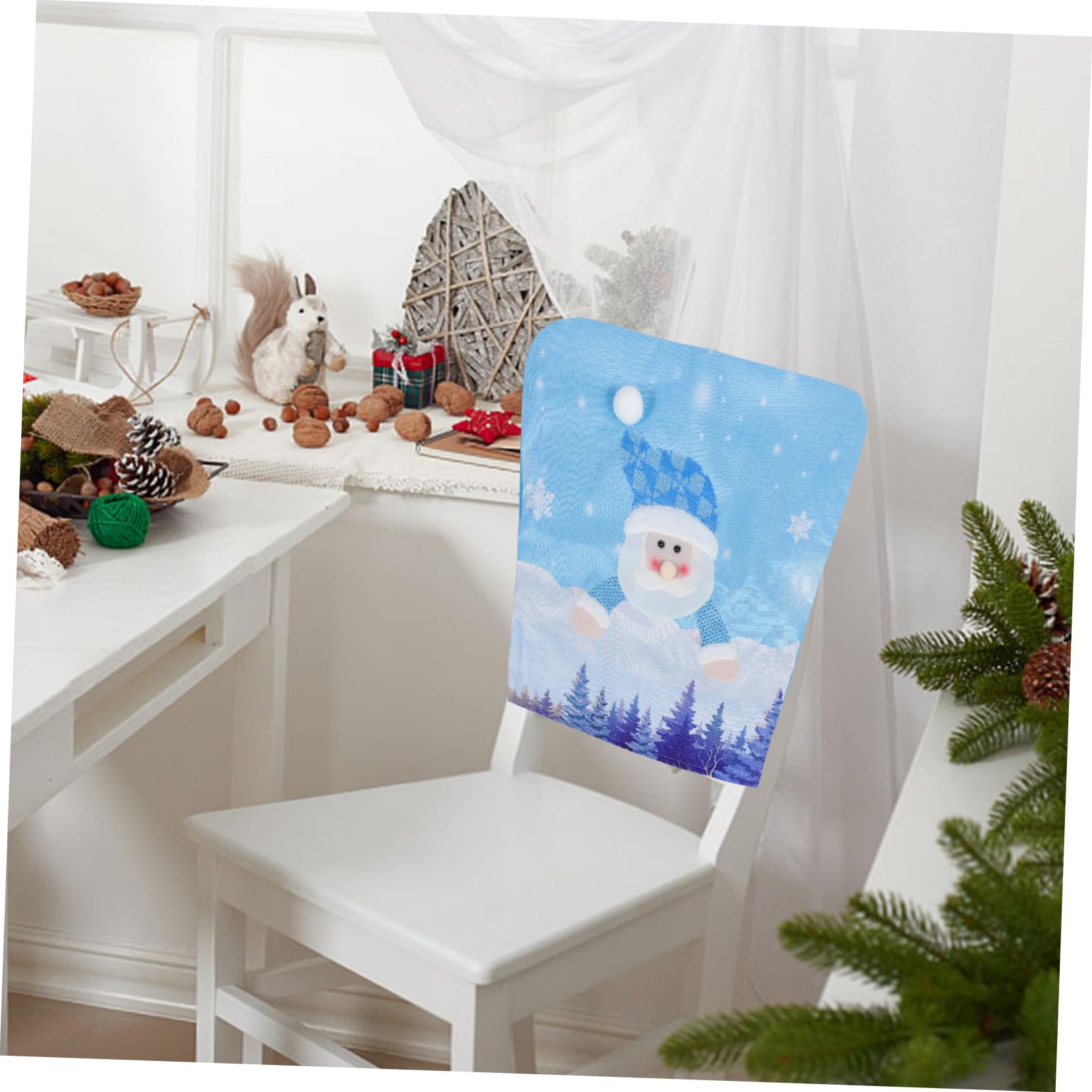 Ciieeo 2piezas Funda De Silla Navideña Luminosa Azul para Comedor y Decoración Festiva De Instalar y Limpiar para Celebraciones y Banquetes