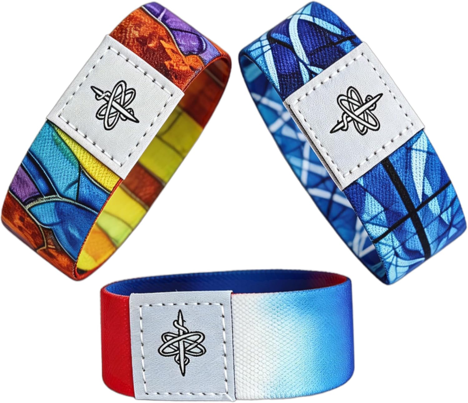 3 Pack Stained Glass Bible Verse Bracelets for Women, Silicone Elastic Christian Wristbands, Inspirational Scripture Faith Gifts for Baptism Confirmation Everyday Wear