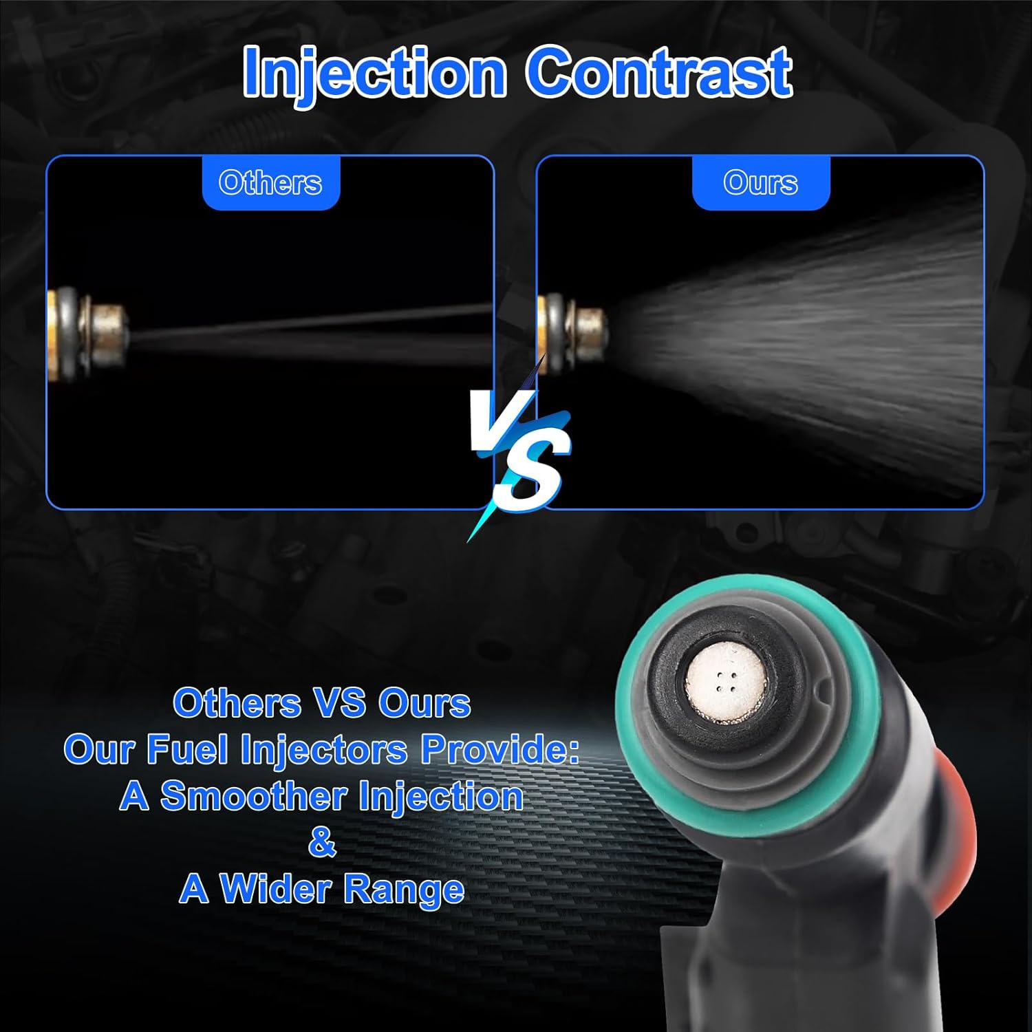 Fuel Injectors Set of 8 Compatible with Chevy 2007-2009 Avalanche Express Silverado Suburban 1500 GMC 2008-2009 Savana Yukon 5.3L V8 Replace 12594512 217-2436 FJ977 4Holes