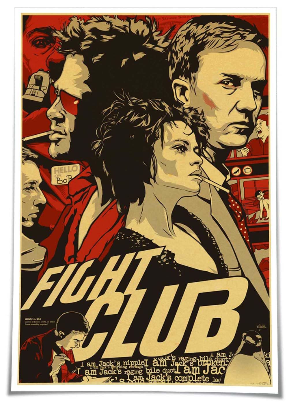 Preeklen Tin Sign 067 Fight Club Vintage Movie Posters Art Prints Picture For Living Room Wall Painting Tin Sign Decoration For Bathroom Decorative 8X12 Inch