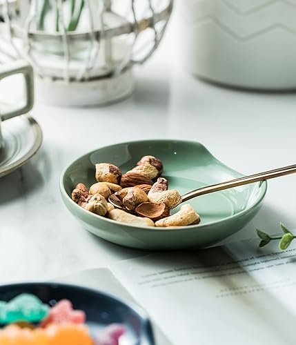 Vista 5 de LYEOBOH Spoon Rest for Stove Top, Spoon Holder Large Ceramic Spoon Rest for Kitchen Counter, 5 Inches Cooking Spoon Rest for Spoon, Ladle, Spatula