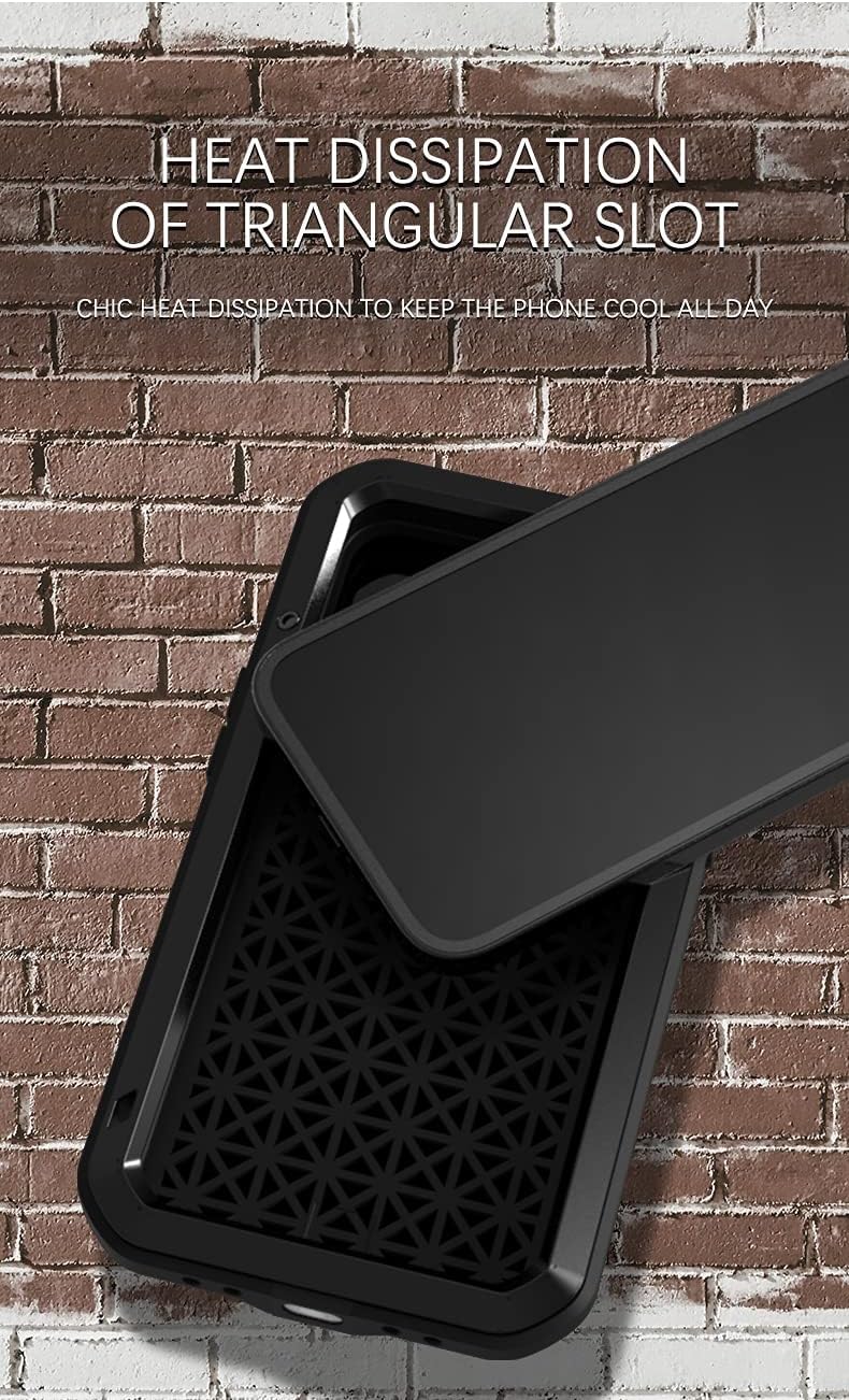 LOVE MEI Compatible with iPhone 13 Case, Outdoor Sports Waterproof Military Heavy Duty Shockproof Dust/Dirt Proof Hybrid Aluminum Metal+Silicone+Tempered Glass Case Hard Cover (Green)