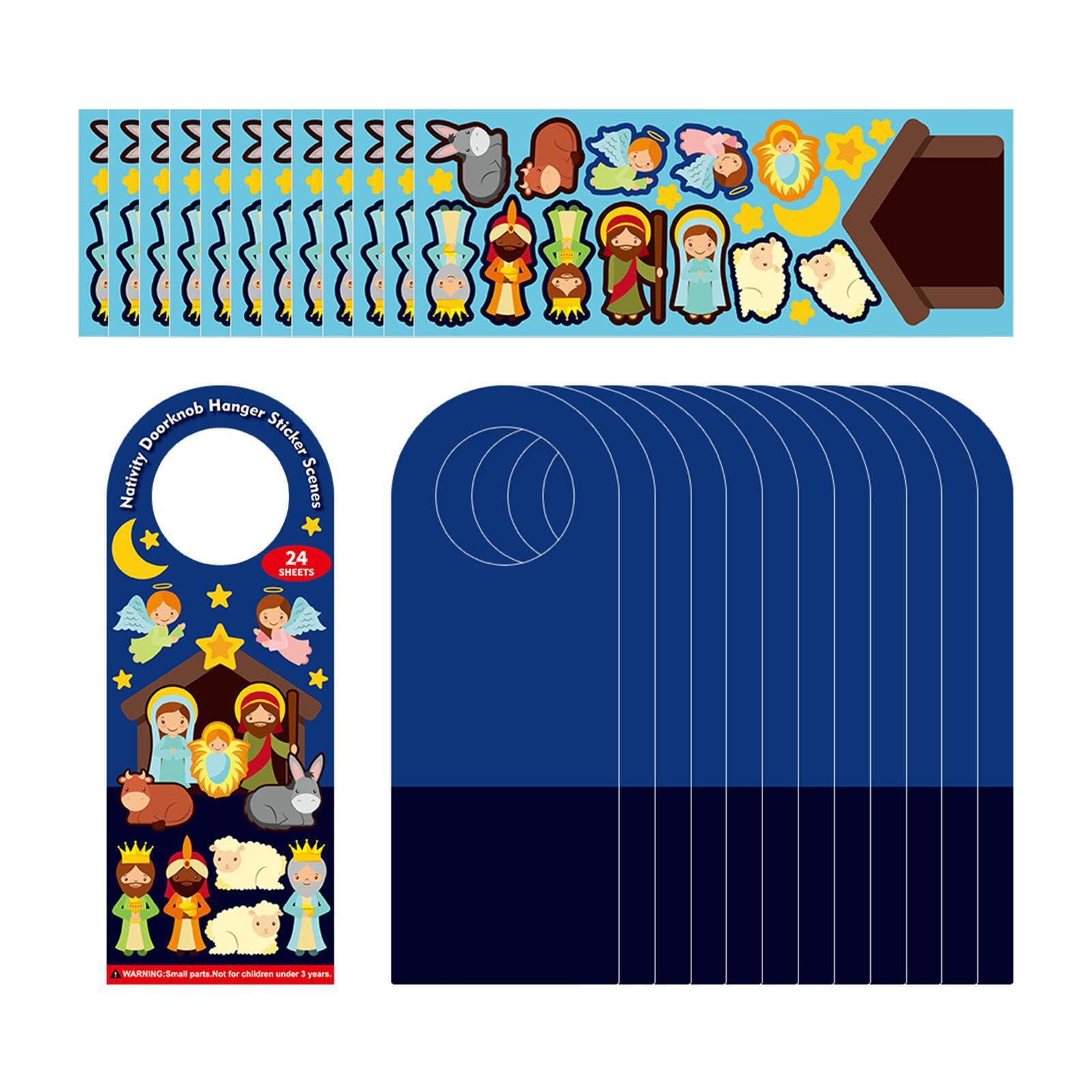 TWISAXC Sufficient Quantity Can Meet Kids DIY Needs DIY Religious Sticker Set Christmas Nativity Stickers For Holiday Classroom Activities Nativity Stickers