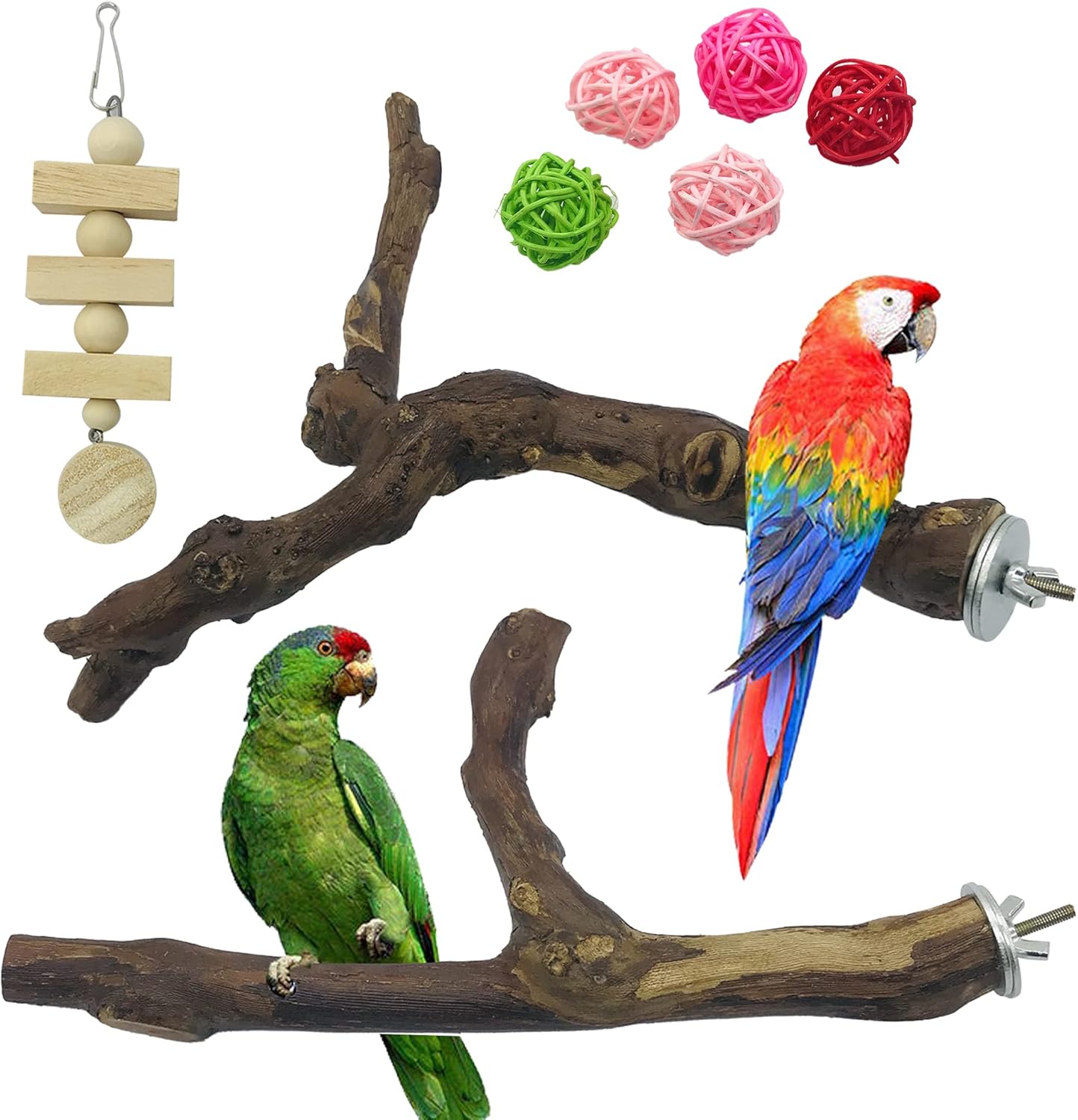 Allazone 8 PCS Natural Grape Stick Fork Bird Perch Bird