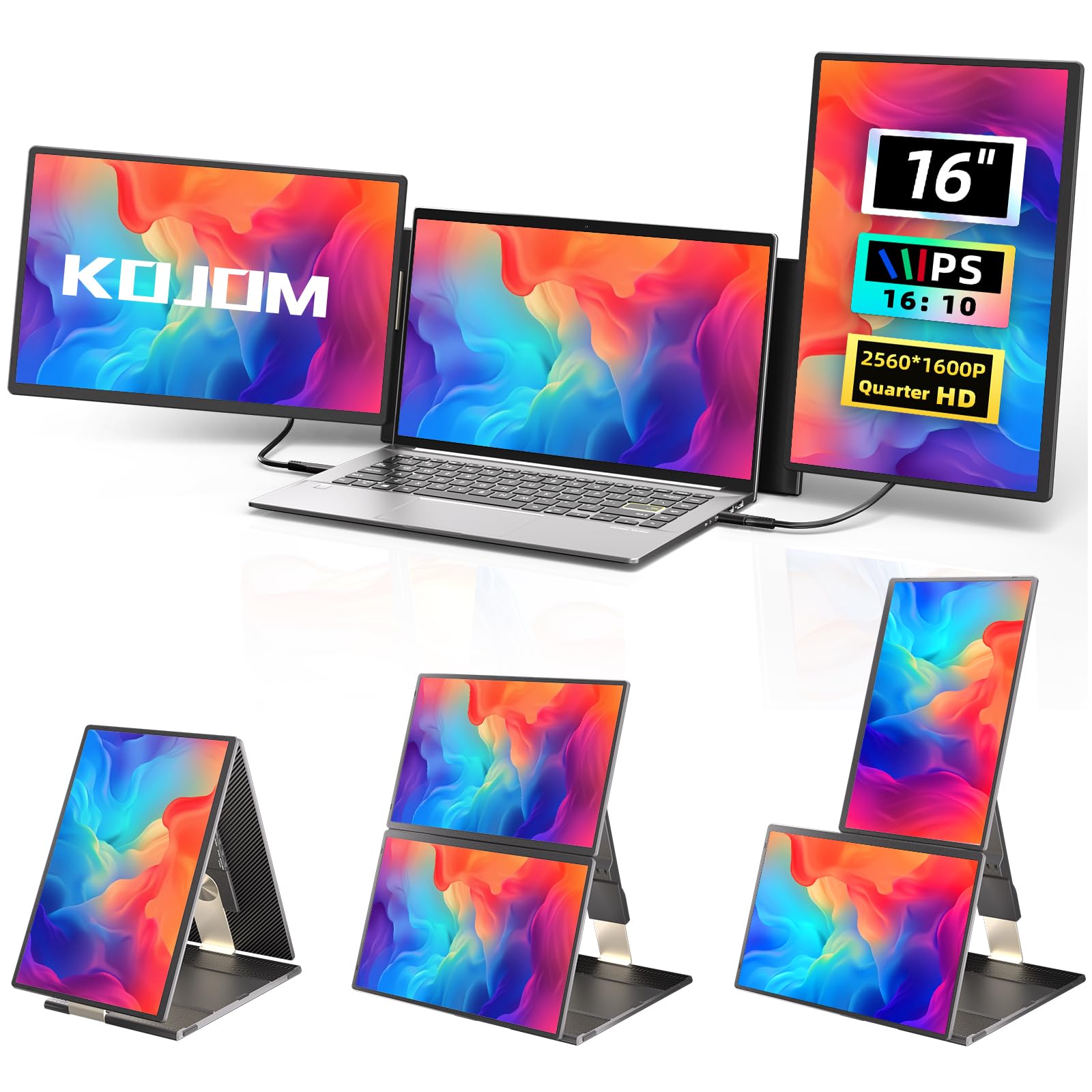 Laptop Screen Extender - 16" Triple Portable Monitor (Amazon)