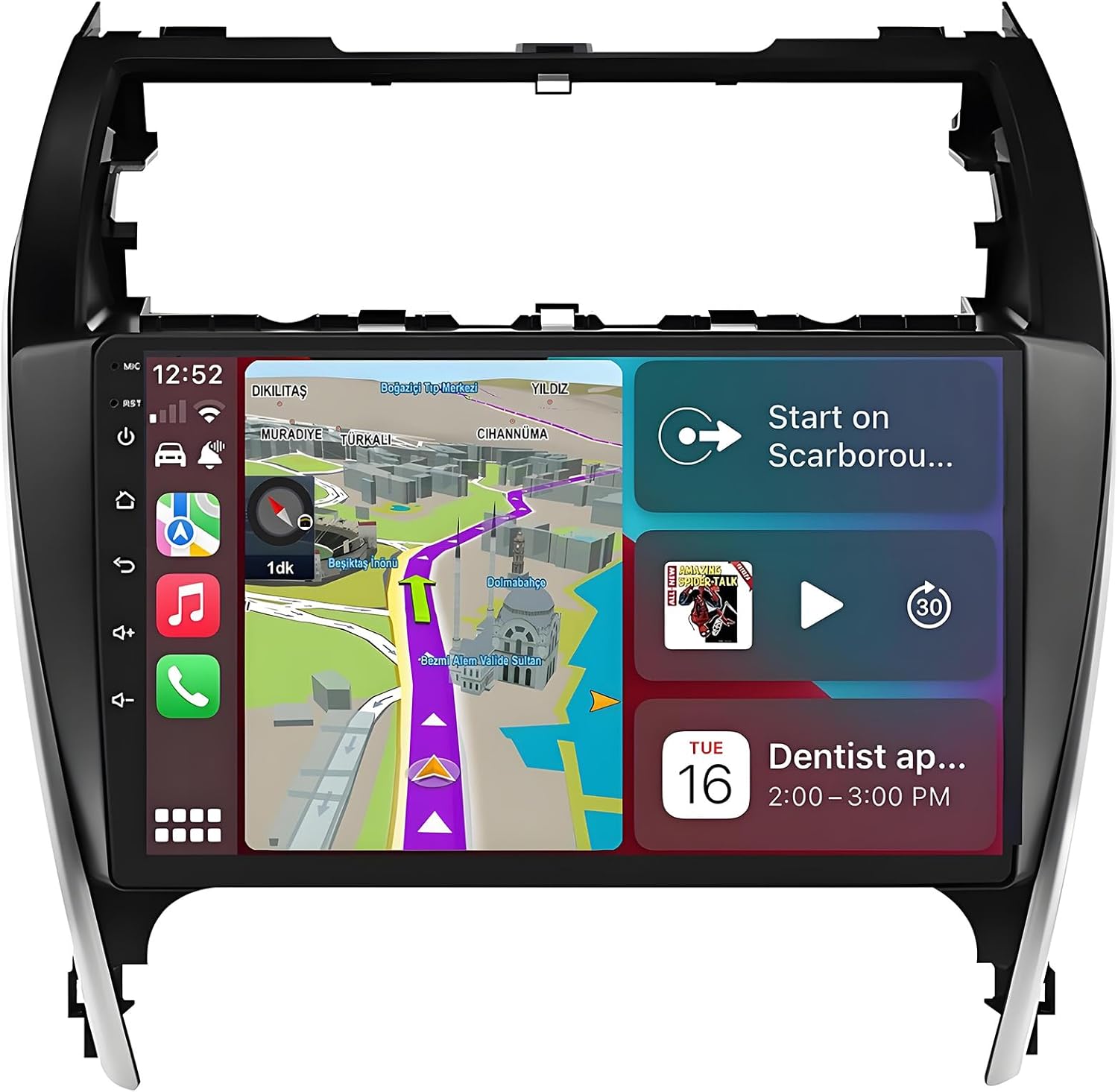 Car Radio for Toyota Camry 2012-2014: 8-Core 4GB+64GB Android 15 Stereo Replacement with Wireless CarPlay Android Auto - 10.2 inch Touchscreen Head Unit with GPS Bluetooth WiFi