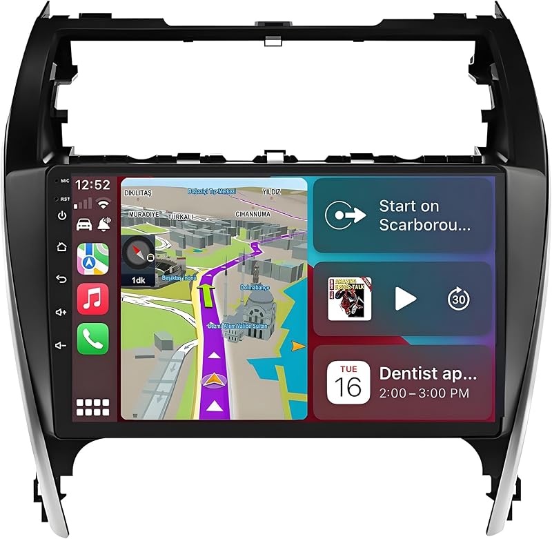 Car Radio for Toyota Camry 2012-2014: 8-Core 4GB+64GB Stereo Replacement | with Wireless CarPlay & Android Auto - Android 15 Head Unit with 10.2 Inch Touchscreen GPS Bluetooth WiFi