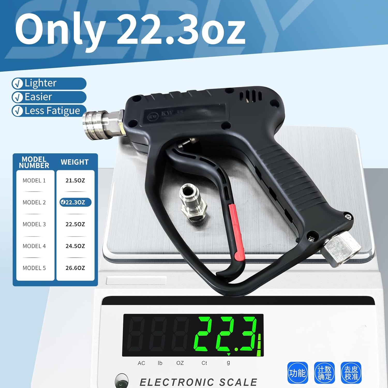 Pressure Washer Short Gun, 5000 PSI/10.5 GPM High Power Washer Spray Gun with 3/8'' Swivel Quick and M22-14mm Connect for Foam Cannon Car Wash - Image 4