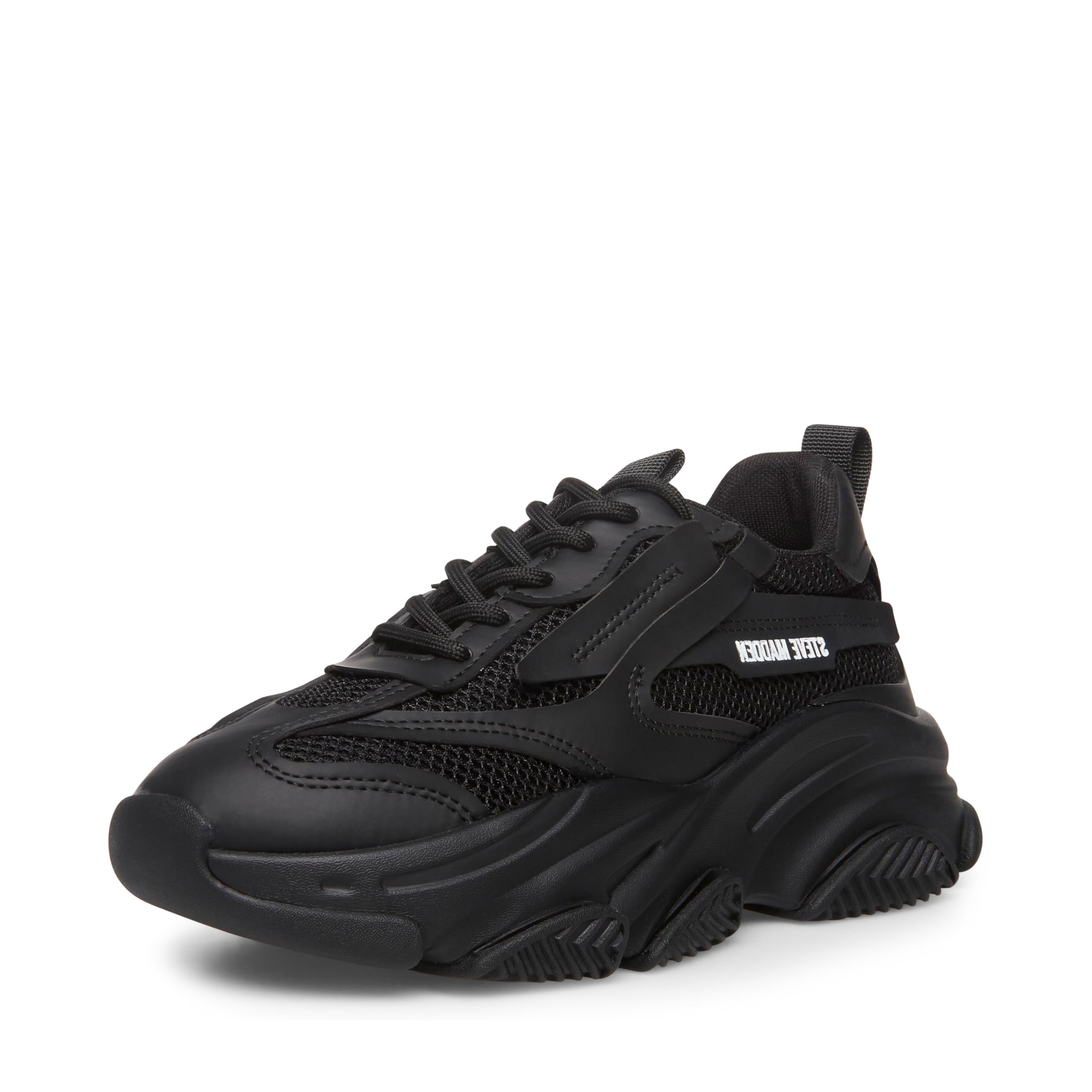 Steve Madden Women's Possession Sneaker, Black, 3.5 UK