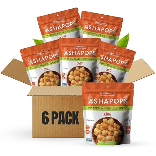 Miniatura 8 de AshaPops Semillas de lirio de agua con sal rosa del Himalaya, sin gluten, veganas, paleo, Kosher OU, sin nueces, sin soja, 1 onza (paquete de 6)