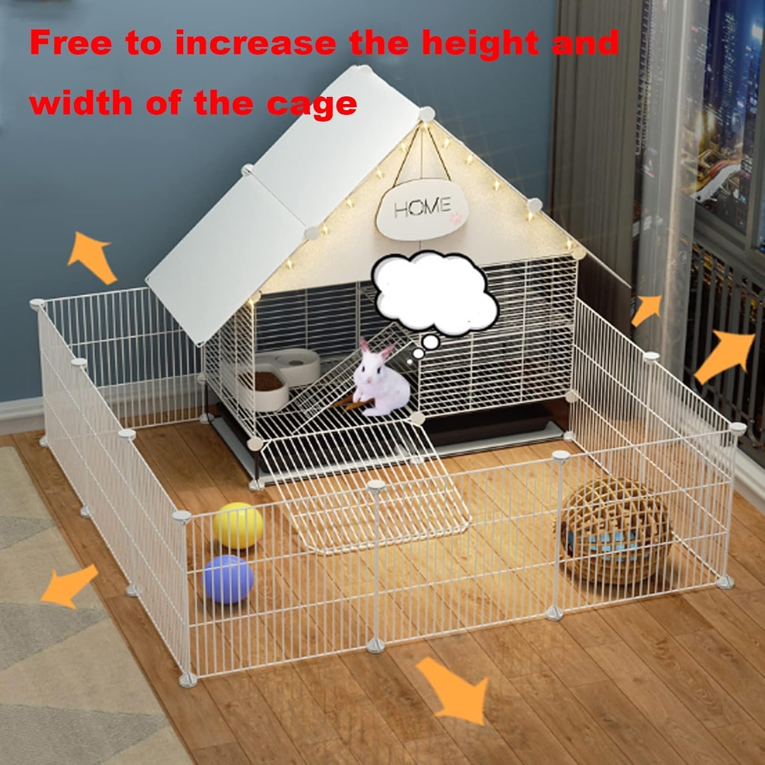 2-stöckiger Kaninchenkäfig Indoor-kaninchenstall Mit 2 Tiefen Ausziehbaren Tabletts Kleintiere Outdoor-haustierhaus Mit Wasserdichtem Dach Für Frettchen, Chihilla, Igel, White, 75 * 111 * 92cm