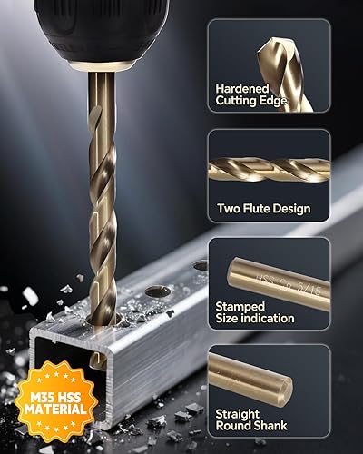 Vista 5 de Comoware - Juego de brocas espirales de cobalto