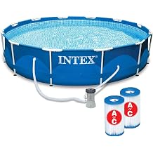 Intex 12 x 30" Metal Frame Pool with Filter & Type A or C Filter Cartridges