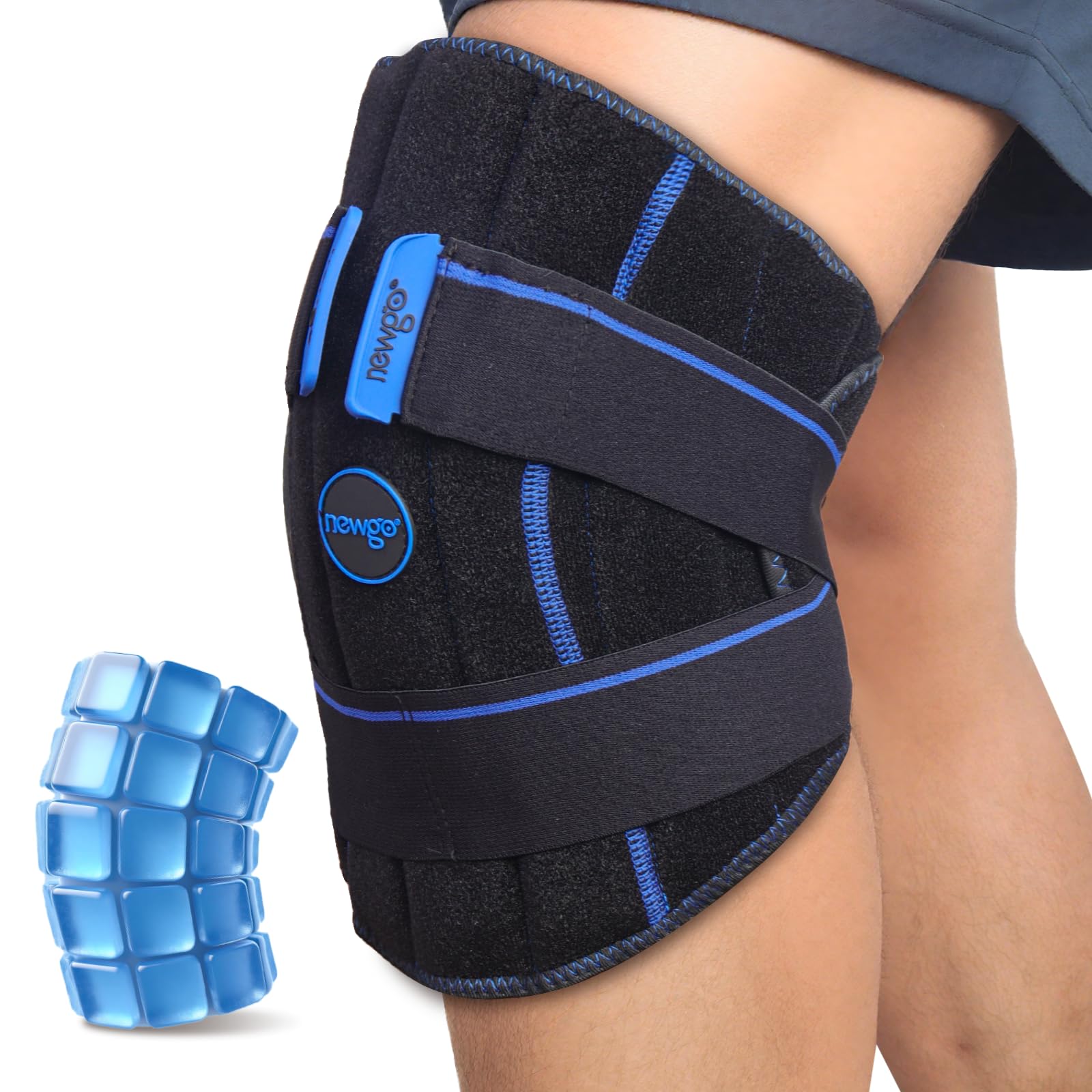 Cold Therapy Knee Ice Pack Wrap, 2 Hours Long-Lasting Relief for Knee Replacement Surgery, Injuries, Swelling & Post-Surgery Recovery, Reusable Gel Ice Pack for Sports Injuries