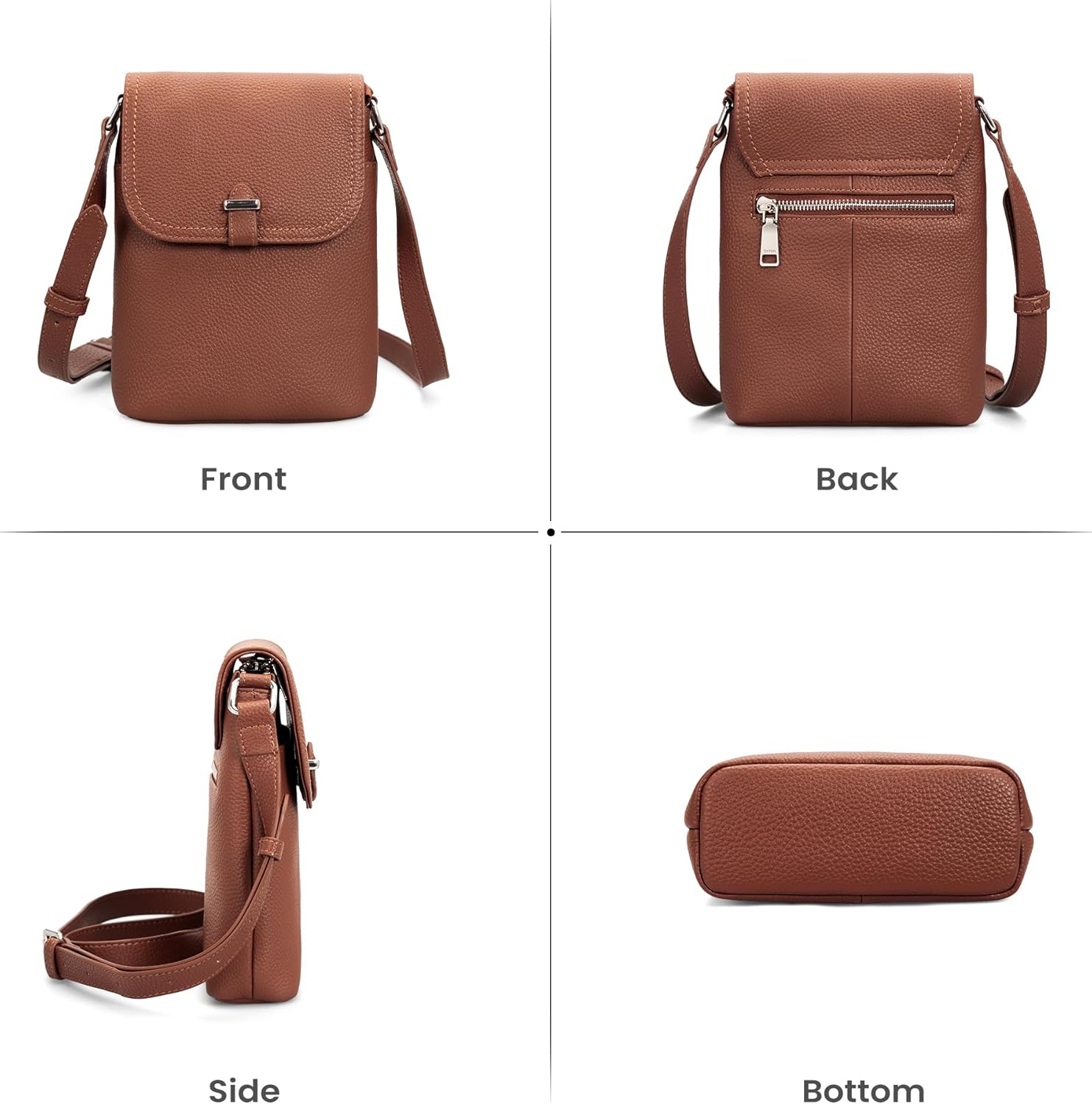 befen Genuine Leather Small Crossbody Bags for Women, Womens Cell Phone Purses Cross body Bag Purse with RFID Card Slots - Image 6