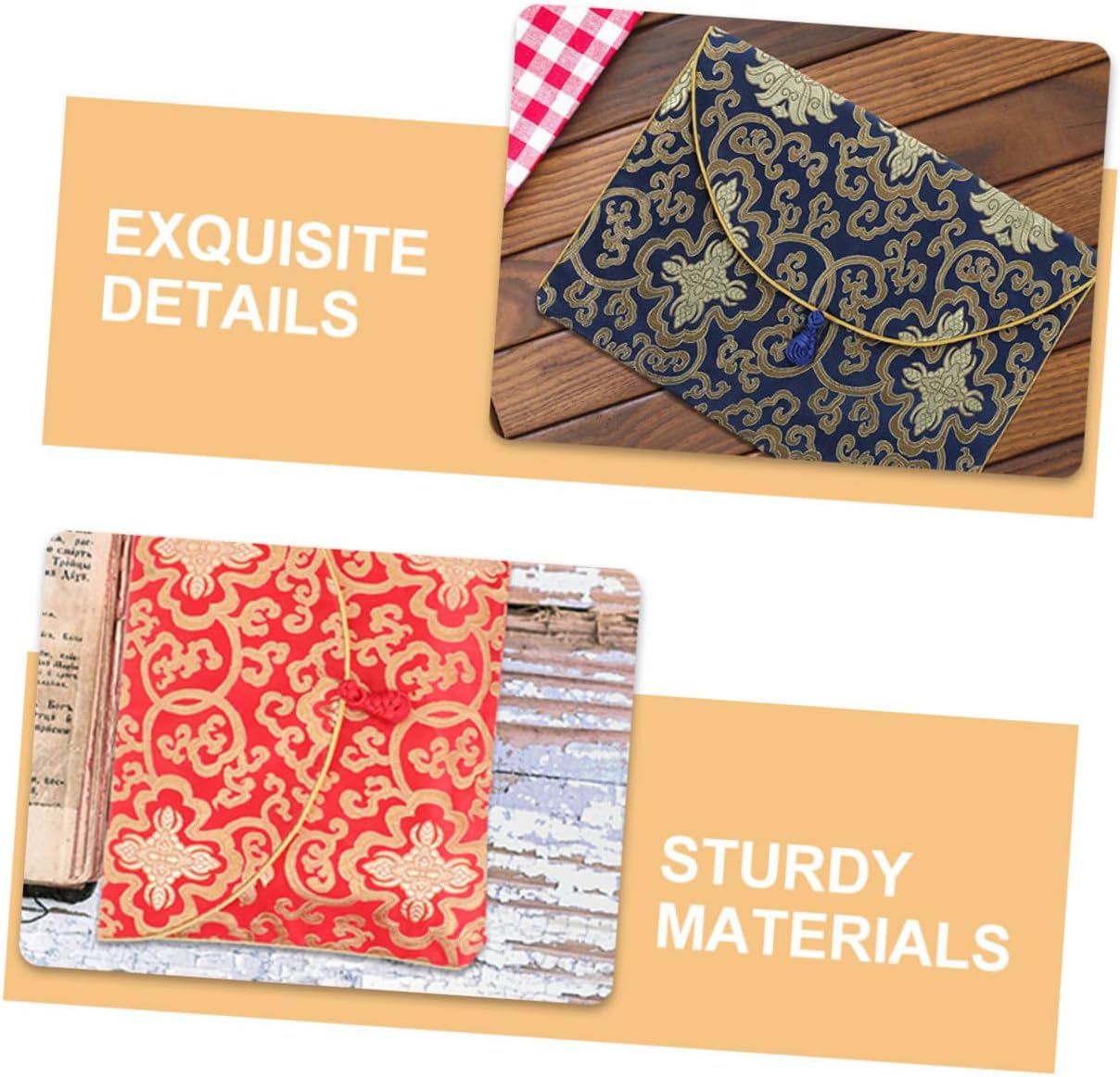 Veemoon 2pcs Scriptures Bag Chinese Style Brocade Pouch Decorative Wrapping Bag for Bible Storage for Friends