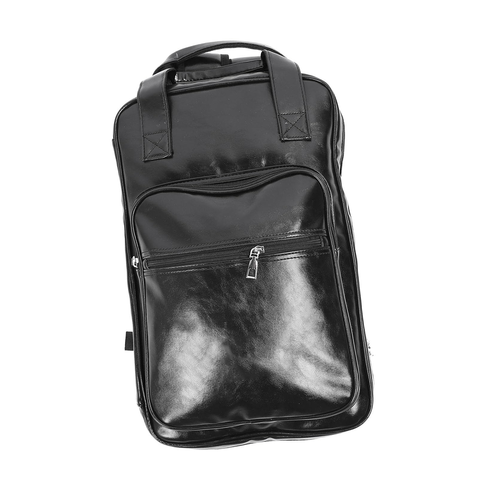 Bolsa para baquetas de batería, gruesa y multifuncional, de piel sintética, mochila portátil para bateristas y percusionistas, color negro