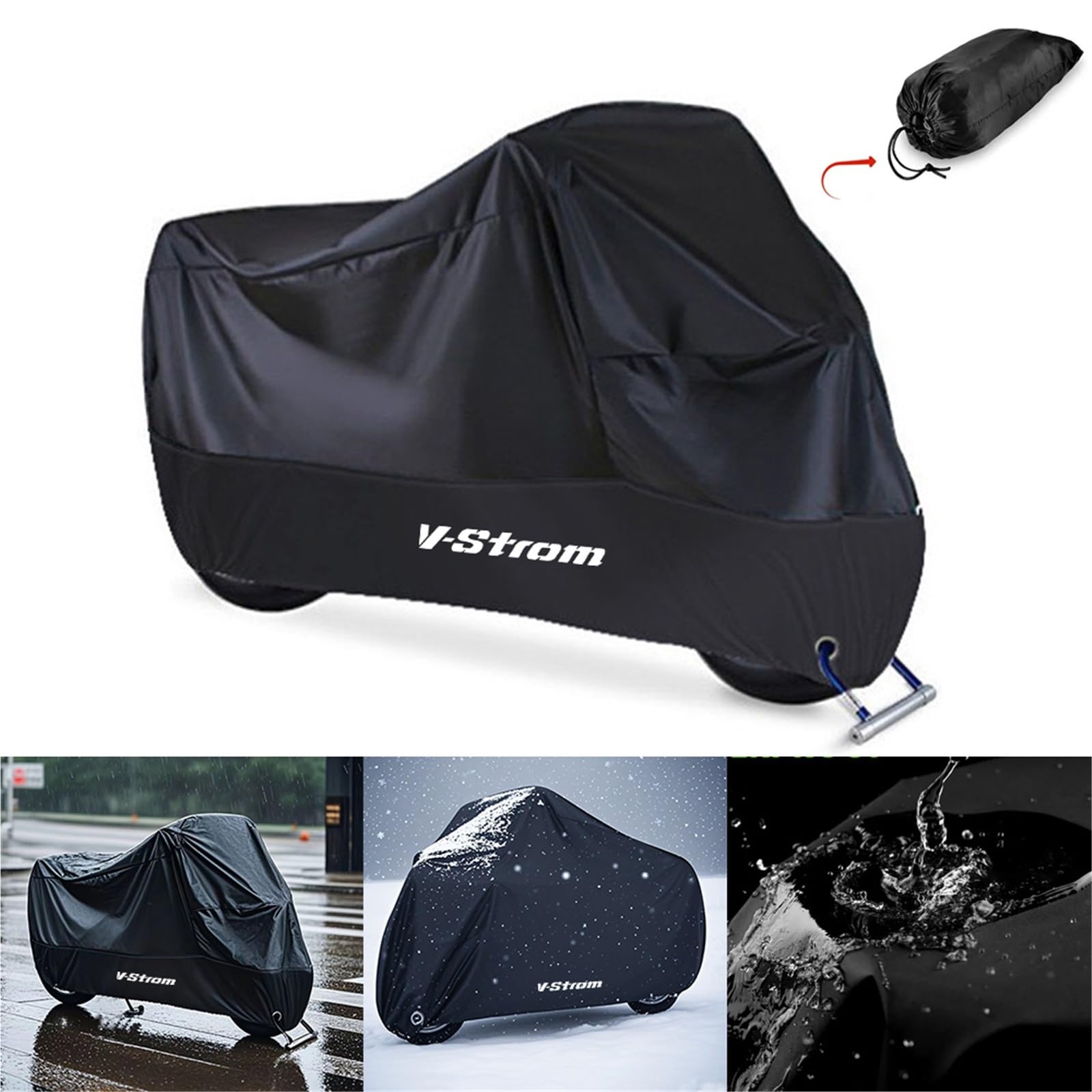 For Suzuki Vstrom Dl 250 650 1000 1050 Xt 800De Waterproof Motorcycle Cover Protective Rain Cover Accessories(4XL For 230250cm)