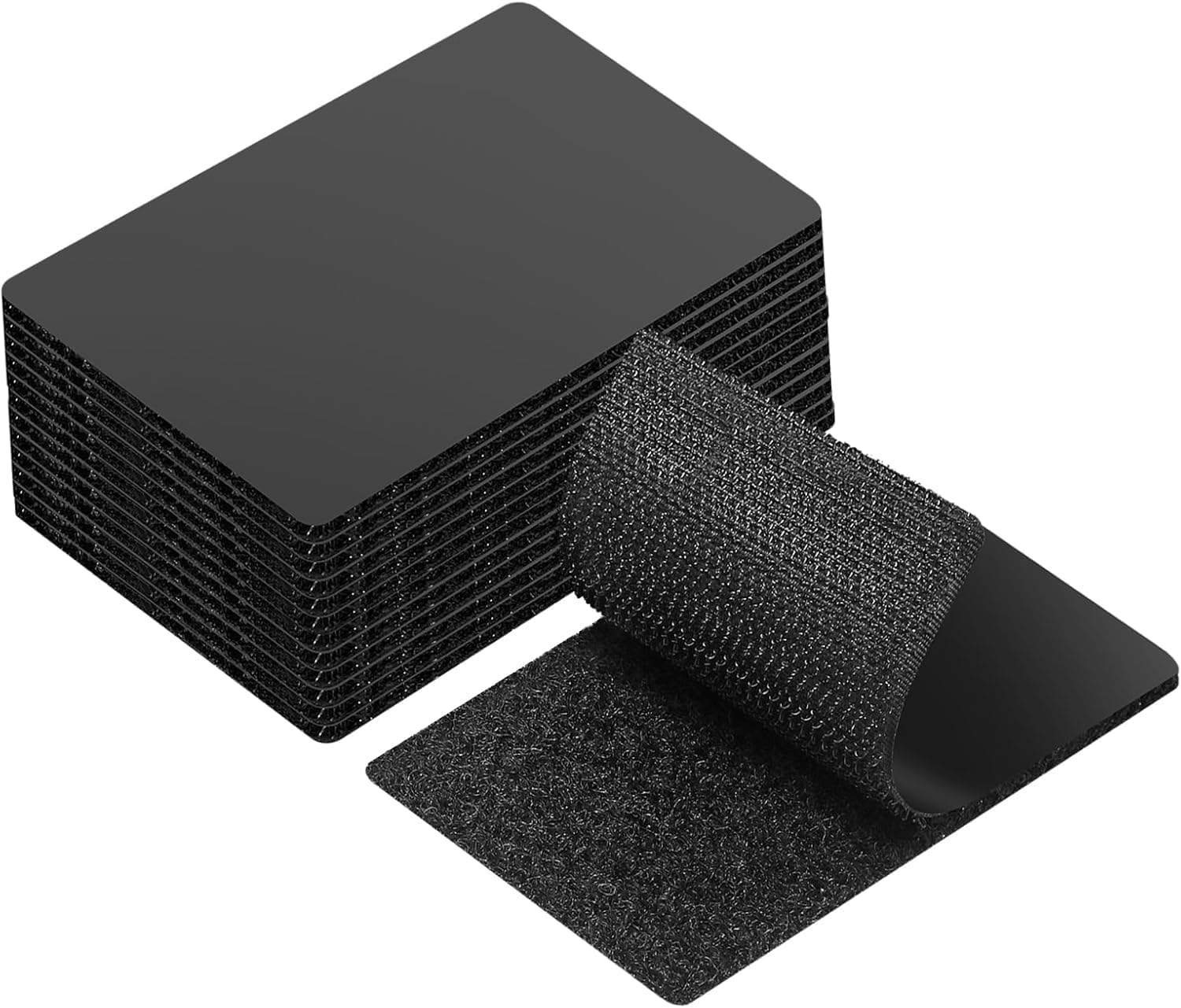 10 Sets Double Sided Tape Heavy Duty Black Hook and Loop Tape, 4x6Inch Adhesive Strips – Secure Mounting for Rug Poster Industrial Mirror Hanging Couch Cushion Wall, Indoor & Outdoor Use