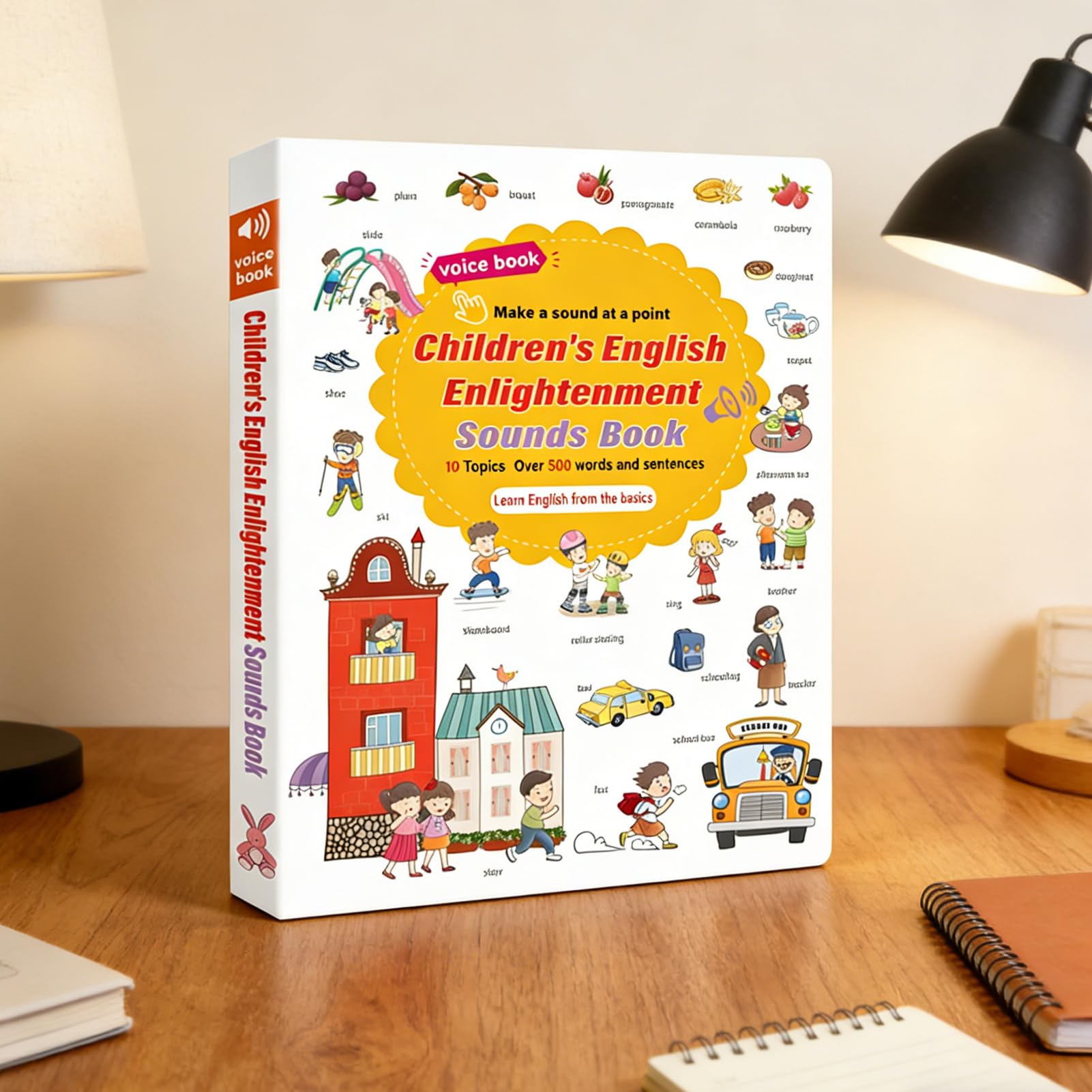Libri Interattivi Sonori in Inglese,Giocattolo Educativo con 500+ Parole | Libri sonori interattivi - per la scuola, la classe, la biblioteca, il momento del gioco, la nanna e lo sviluppo del linguagg