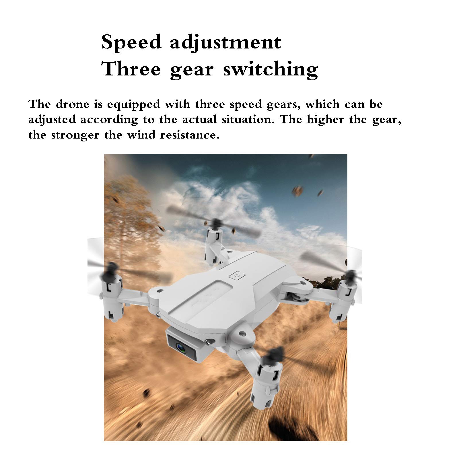 Dron Mini Drone con cámara dual 4K HD RC Dron 2.4G WiFi FPV Quadcopter posicionamiento de flujo óptico Drones de luz fría con una tecla despegue/aterrizaje (Color