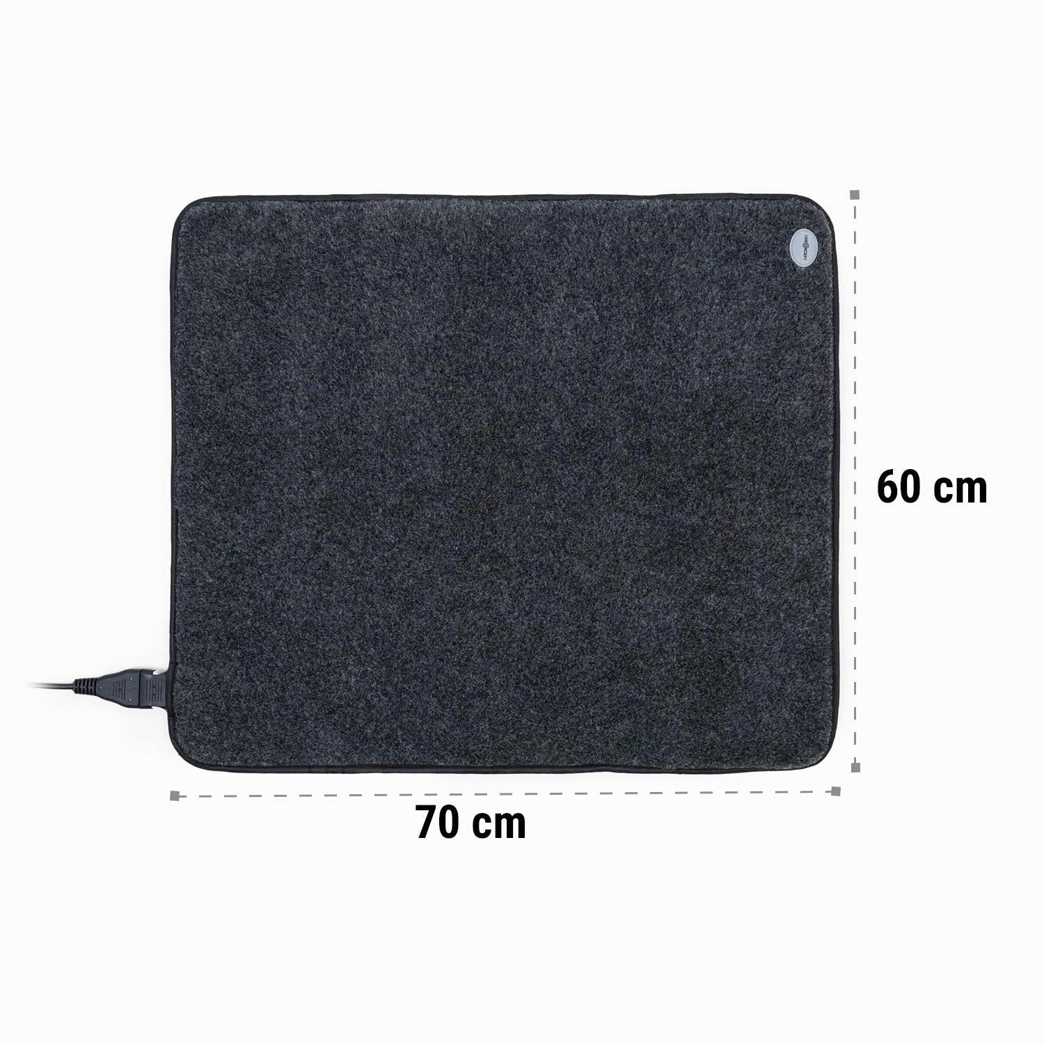 oneConcept Magic Carpet DLX - Tappeto Riscaldante, Tappetino Elettrico, 60 x 70 cm, Potenza: 100 Watt, 4 Livelli di Temperatura, Funzione Timer, Display LCD, Antiscivolo, Antracite
