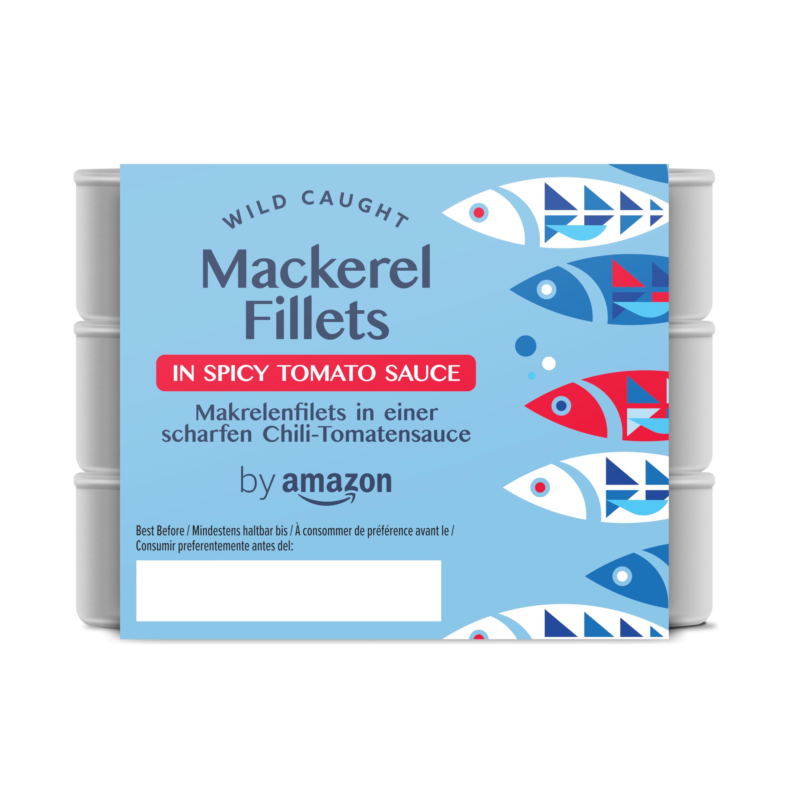 by Amazon Filetes De Caballa Del Sur En Salsa De Tomate Picante, 3x125g