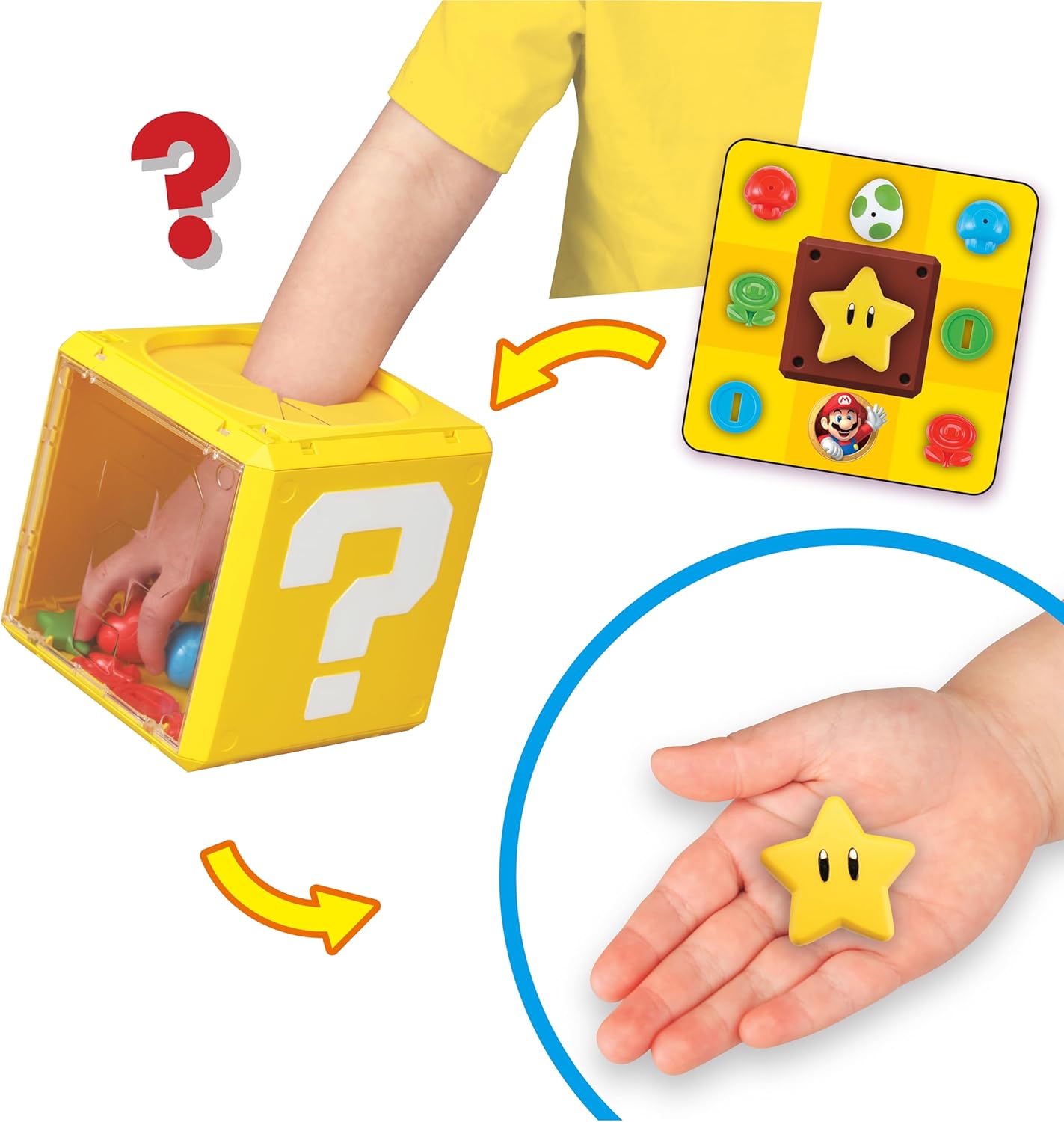 EPOCH Games 7556 Super Mario Question Block Game, Super Mario Game, Quiz Game, Bingo Game, Board Game for Children from 4 Years