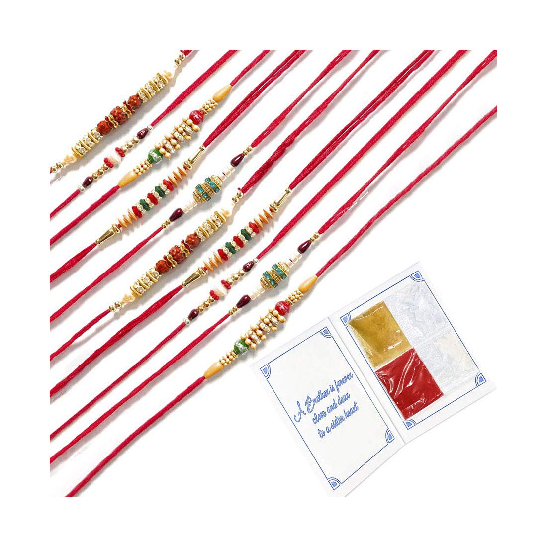 100Yellow® Multicolour Stone Rakhi Set for Men with Roli Chawal -10 Pieces (B07VBSCM9W) Amazon Price History, Amazon Price Tracker
