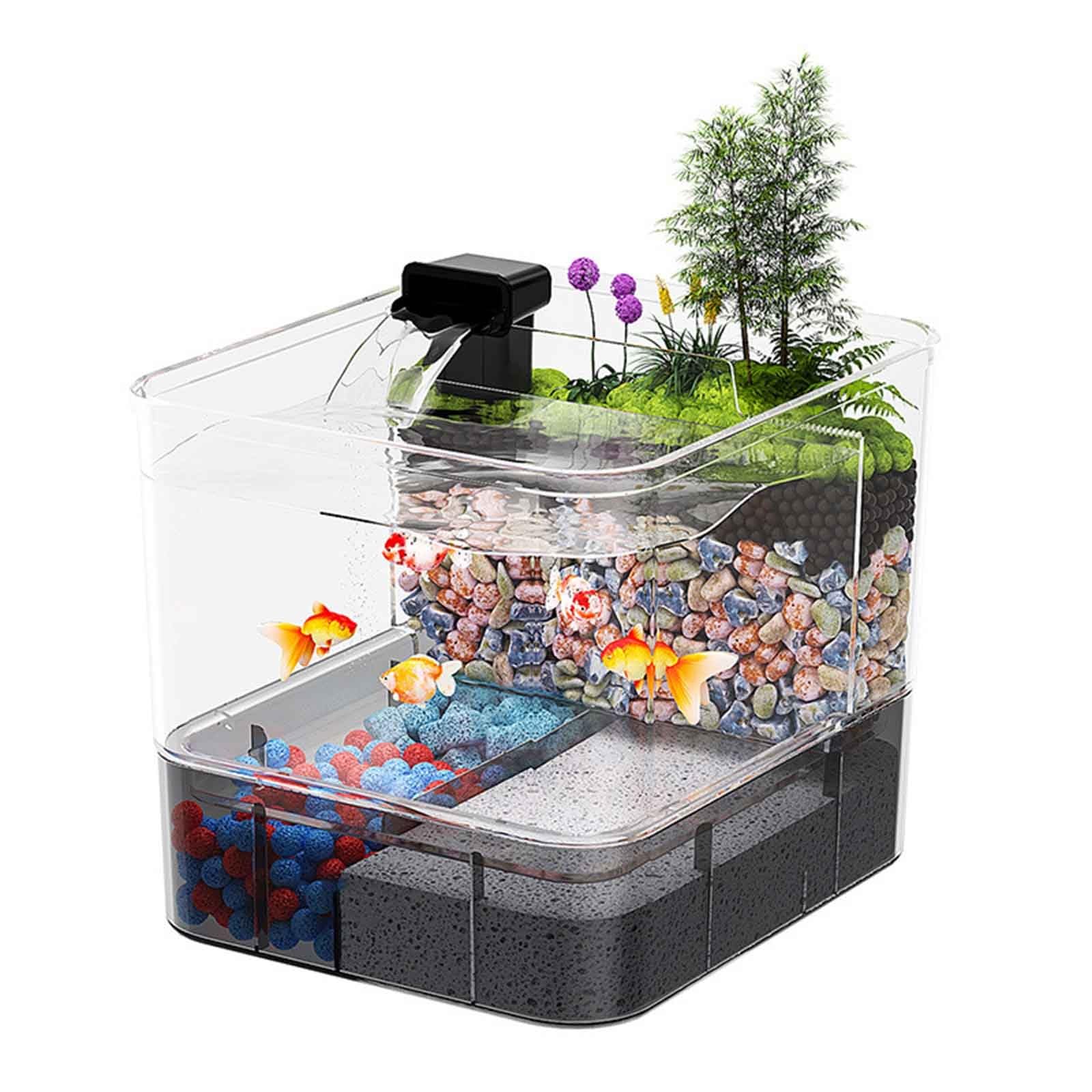 Kleines Betta Aquarium Komplettset, Aquarium-Set, Aquarium Aus Acryl Mit Filter, Pumpe,DIY-Aquascaping Für Kleine Kampffische, Ideal Für Kleine Fische, Garnelen Und Pflanzen