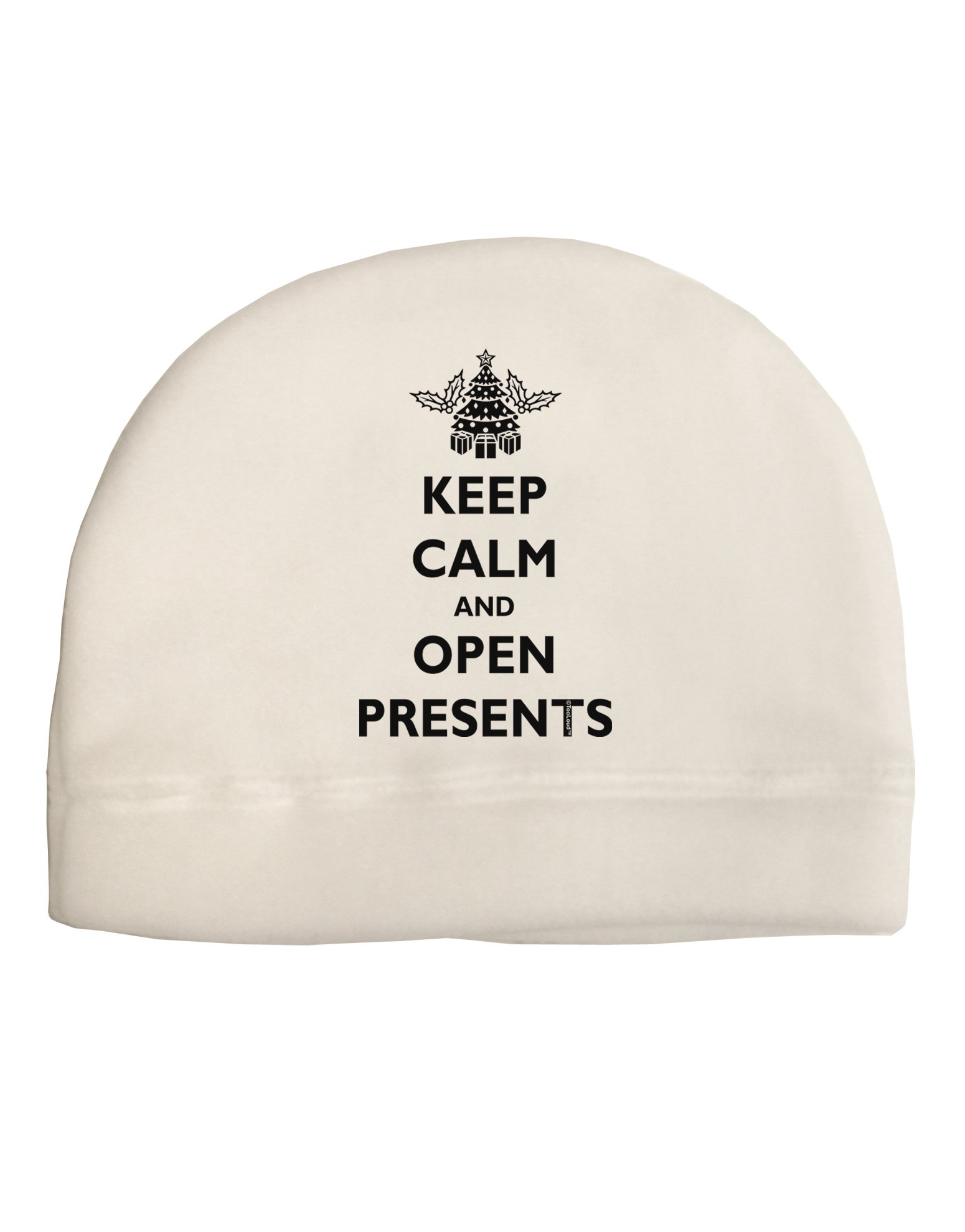 TOOLOUD Keep Calm and Open Presents Christmas Child Fleece Beanie Cap Hat White