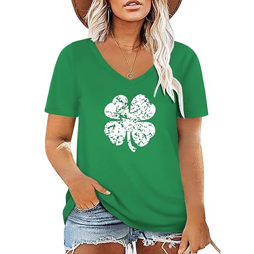 ROSRISS Plus Size Tops for Women Summer Tie Dye T Shirts