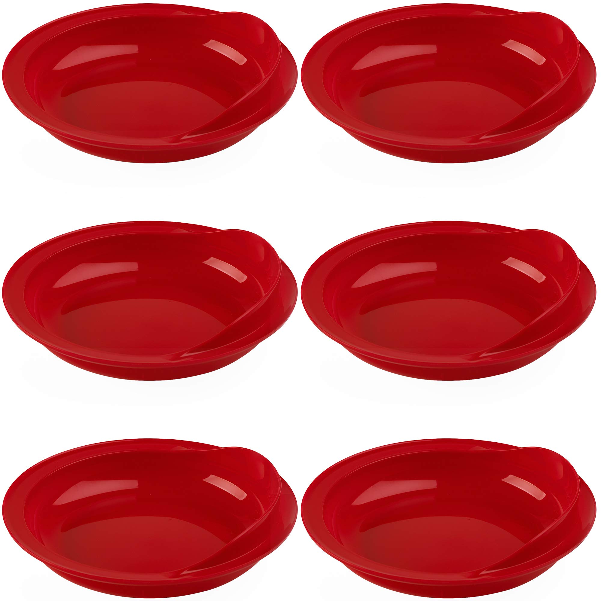 Scoop Plates for Disabled Adults by Providence Spillproof - Scoop Dish for Adults with Limited Mobility - Scoop Plate Adaptive Equipment for Independence - Non Slip Plate for Disabled Adults - Red - 6