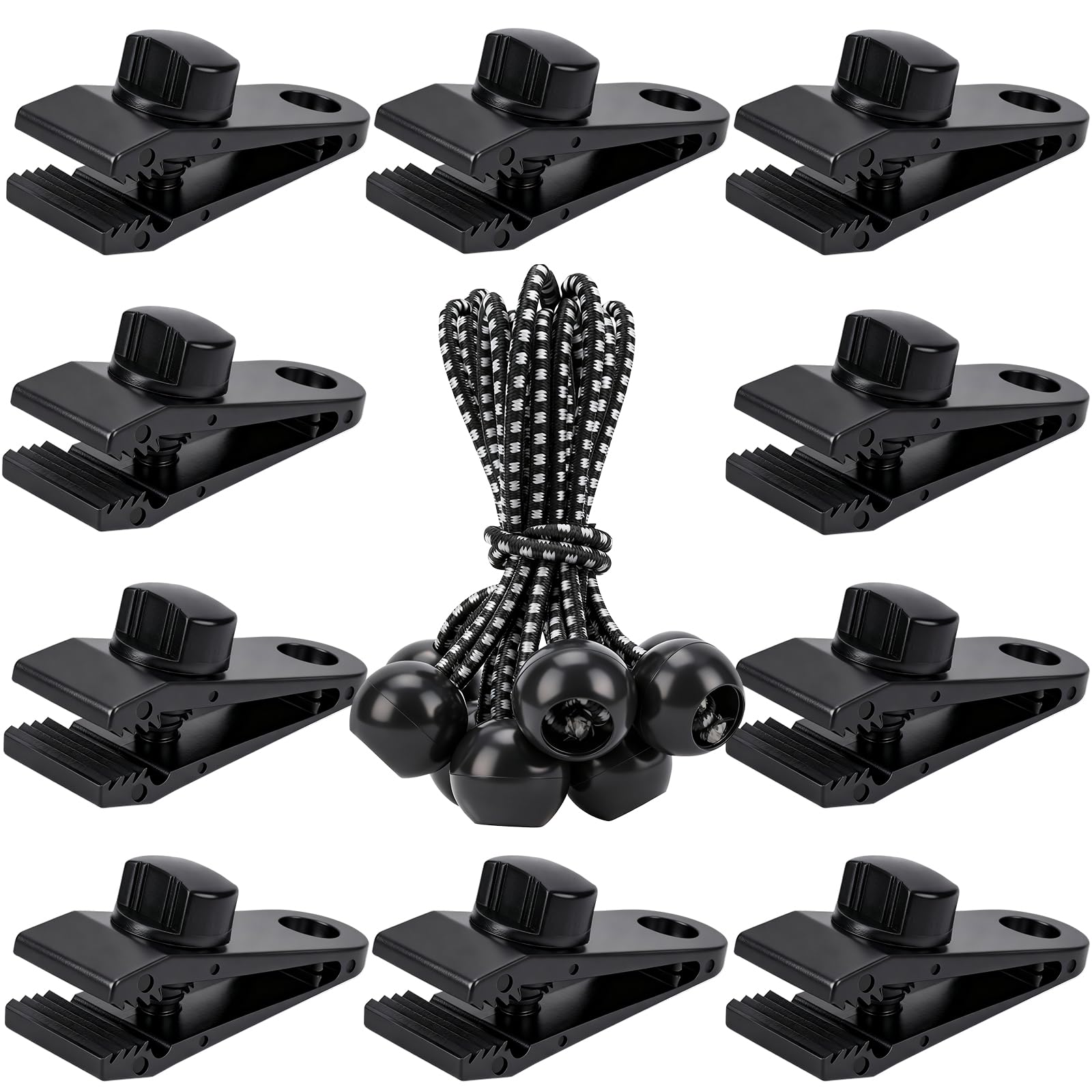 Axlksia Tarp Clips Heavy Duty Lock Grip, 20 Pack Tarp Clamps, Shade Cloth Clips Fasteners, Pool Awning Cover Bungee Cords Clips, Car Cover Clamp