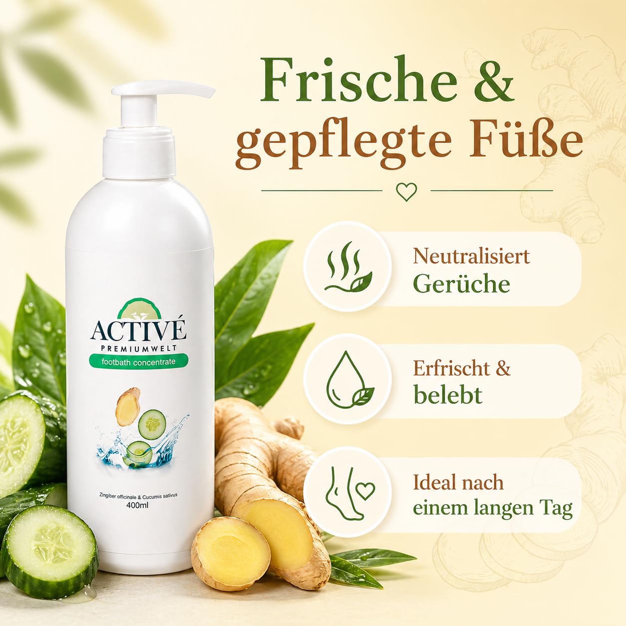 Fußbad-Konzentrat 400 ml mit Aloe Vera für müde, strapazierte Füße