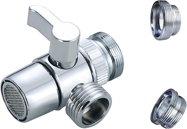 Jeonestan Faucet Diverter Valve Sink Switch Taps Splitter, G1/2" Shower Adapter for Kitchen Sink Faucet or Bathroom Shower Attachment, Replacement Part for Shower System