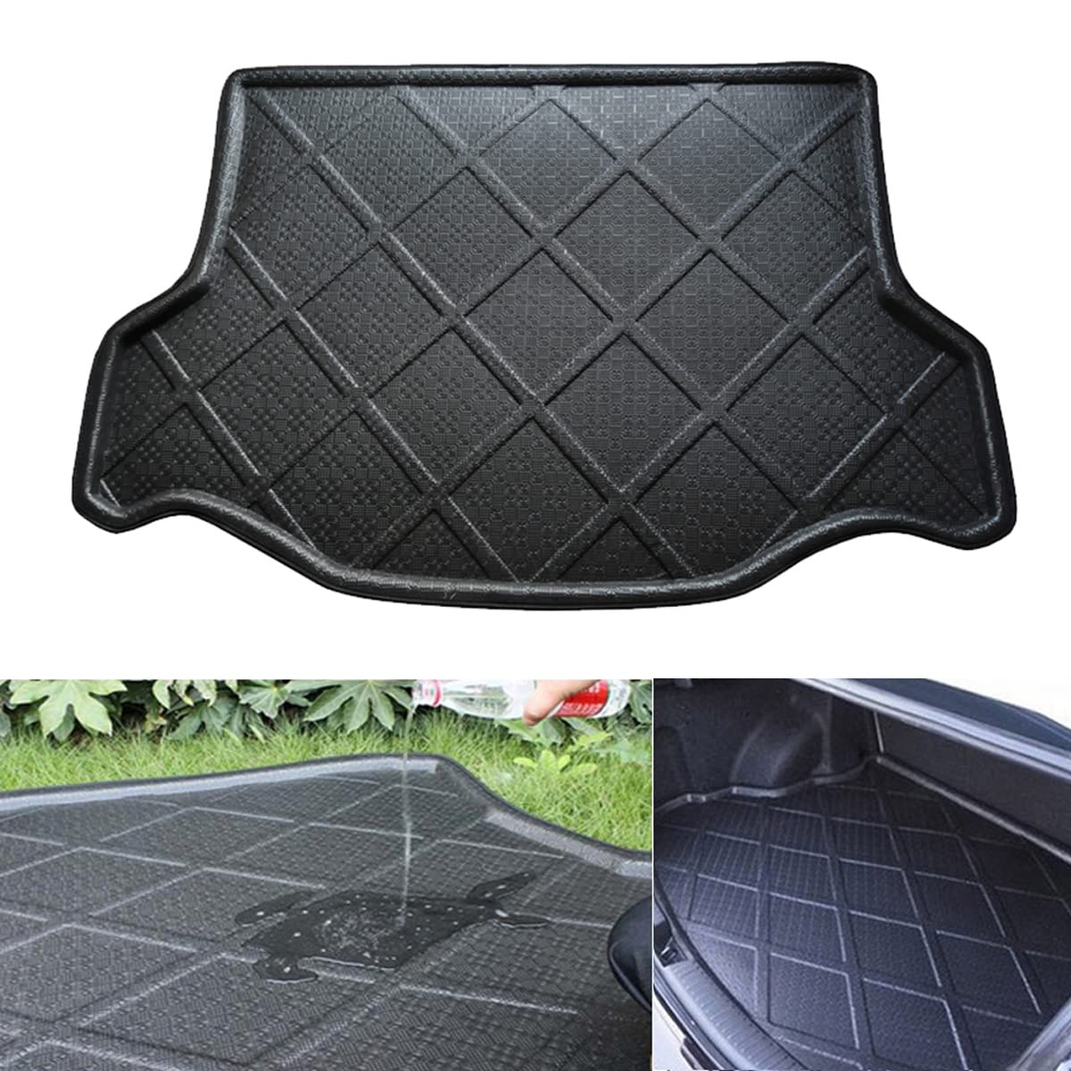 1pcs Black Color Car Mat Car Boot Mat Cargo Mat Trunk Cargo Liner Floor Mat Compatible wi…