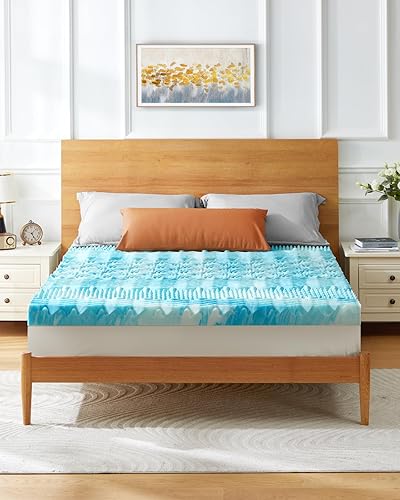 Miniatura 7 de PERLECARE Cubrecolchón de espuma viscoelástica Queen de 3 pulgadas y 7 zonas, cubrecolchón de gel refrescante con canales de flujo de aire,
