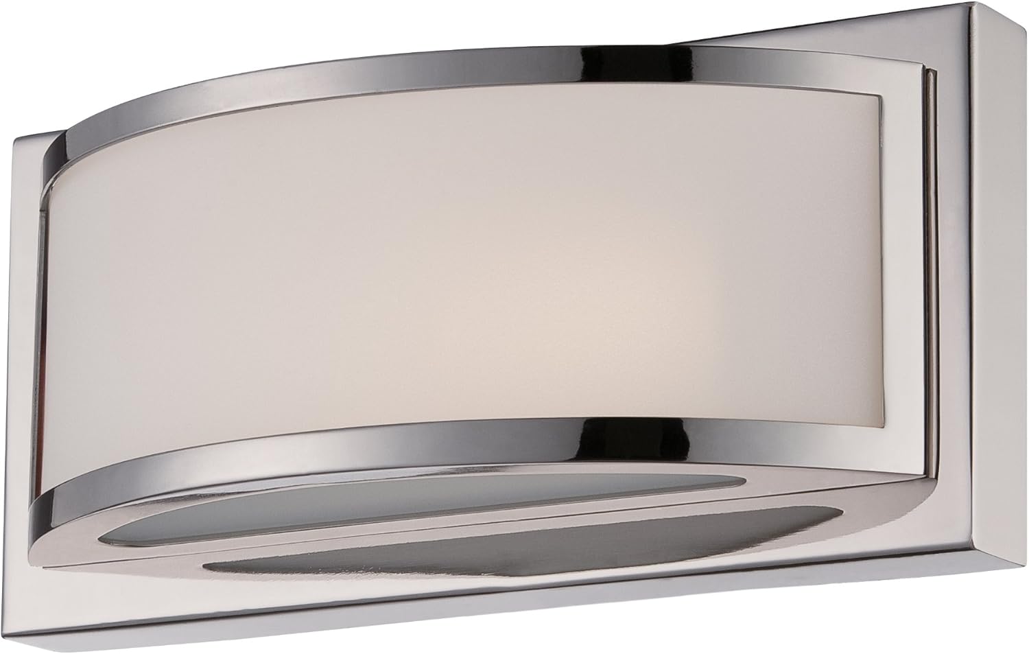 Nuvo Lighting 62/311 Mercer LED One Light Wall Sconce 4.8 Watt 285 Lumens Soft White 2700K KolourOne LED Technology Frosted Glass Polished Nickel Fixture