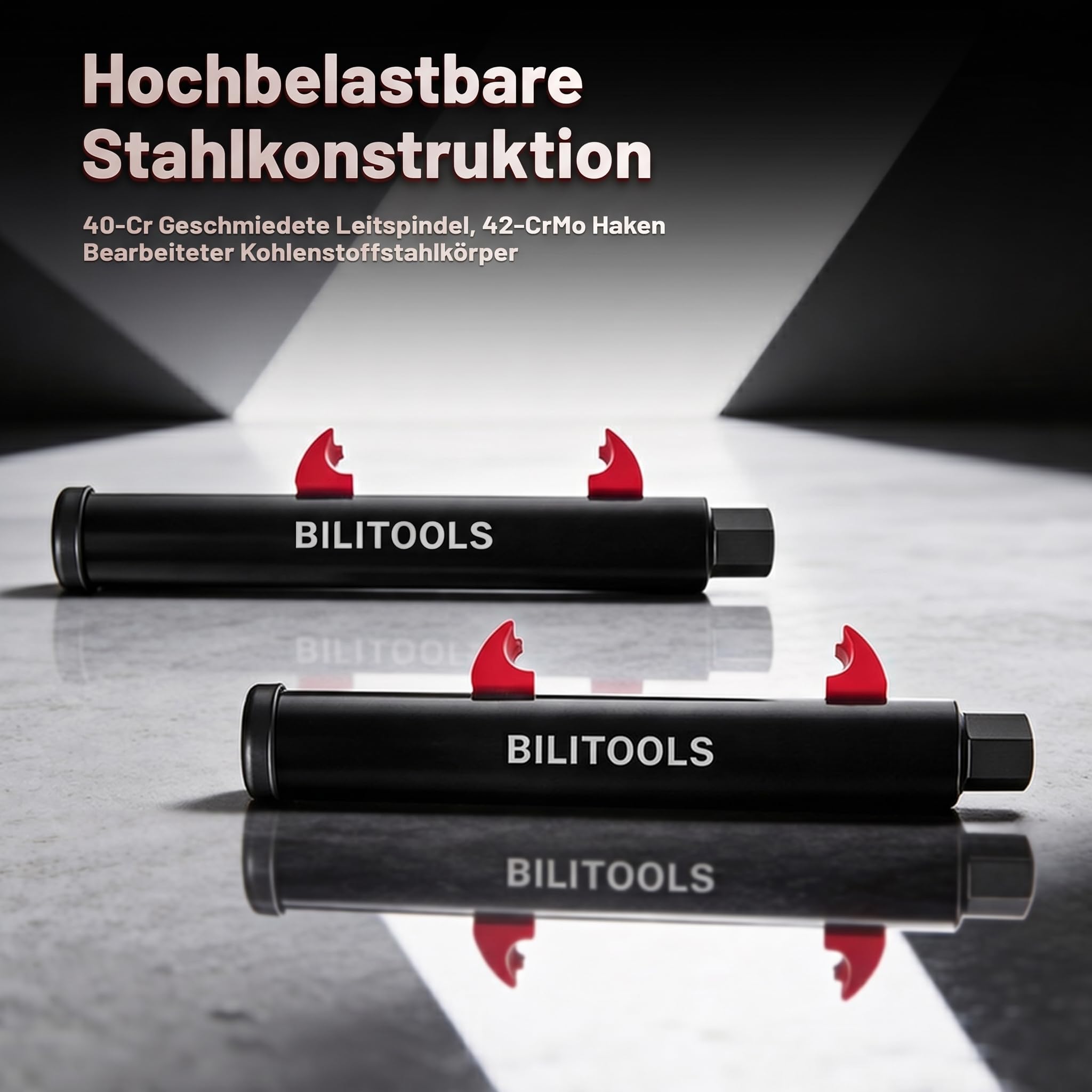 BILITOOLS Motorrad Federspanner Set für Stoßdämpfer und leichte ATVs | 2 Federspanner mit 17-mm-Antrieb und 7 Federschonern für Motorrad-Stoßdämpfer und leichte ATVs, nicht für Auto-Federbeine