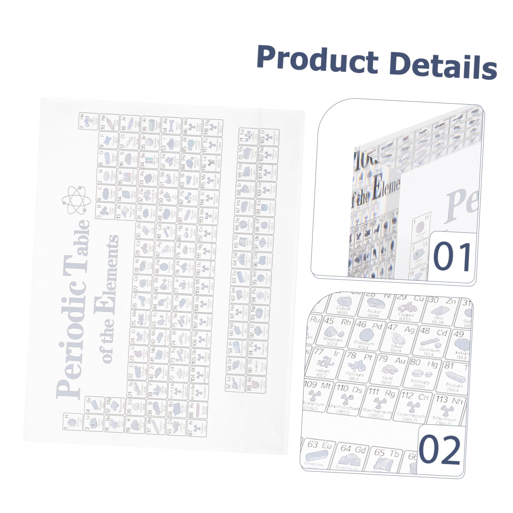 Transparentes Periodensystem Dekor aus Acryl für Bibliotheken und Büros