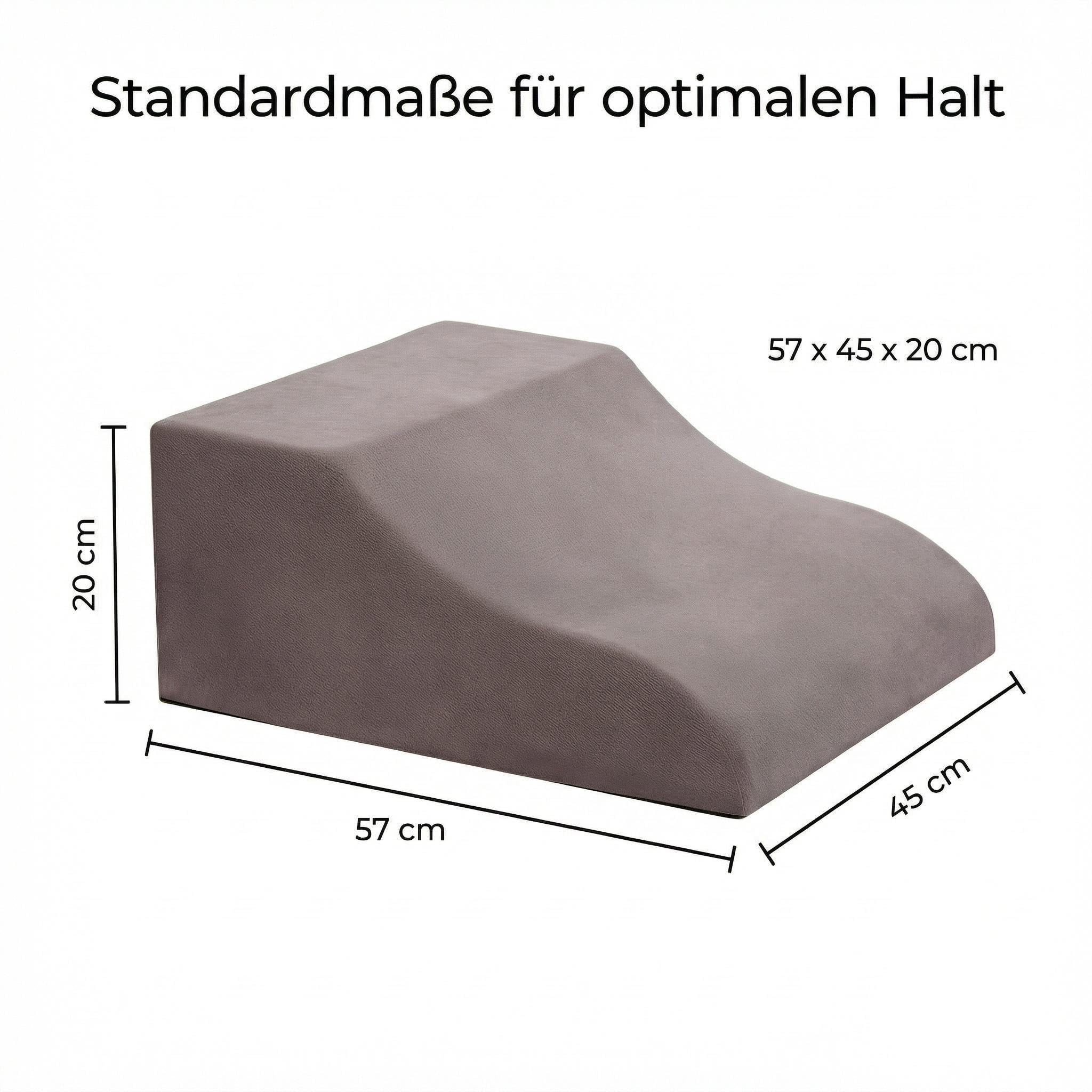 Beinkissen, Ergonomisches Venenkissen für Zeit nach Operationen | Orthopädisches Keilkissen Beinhochlagerungskissen mit Memory Foam – Waschbarer atmungsaktiver Bezug, 57x45x20cm.