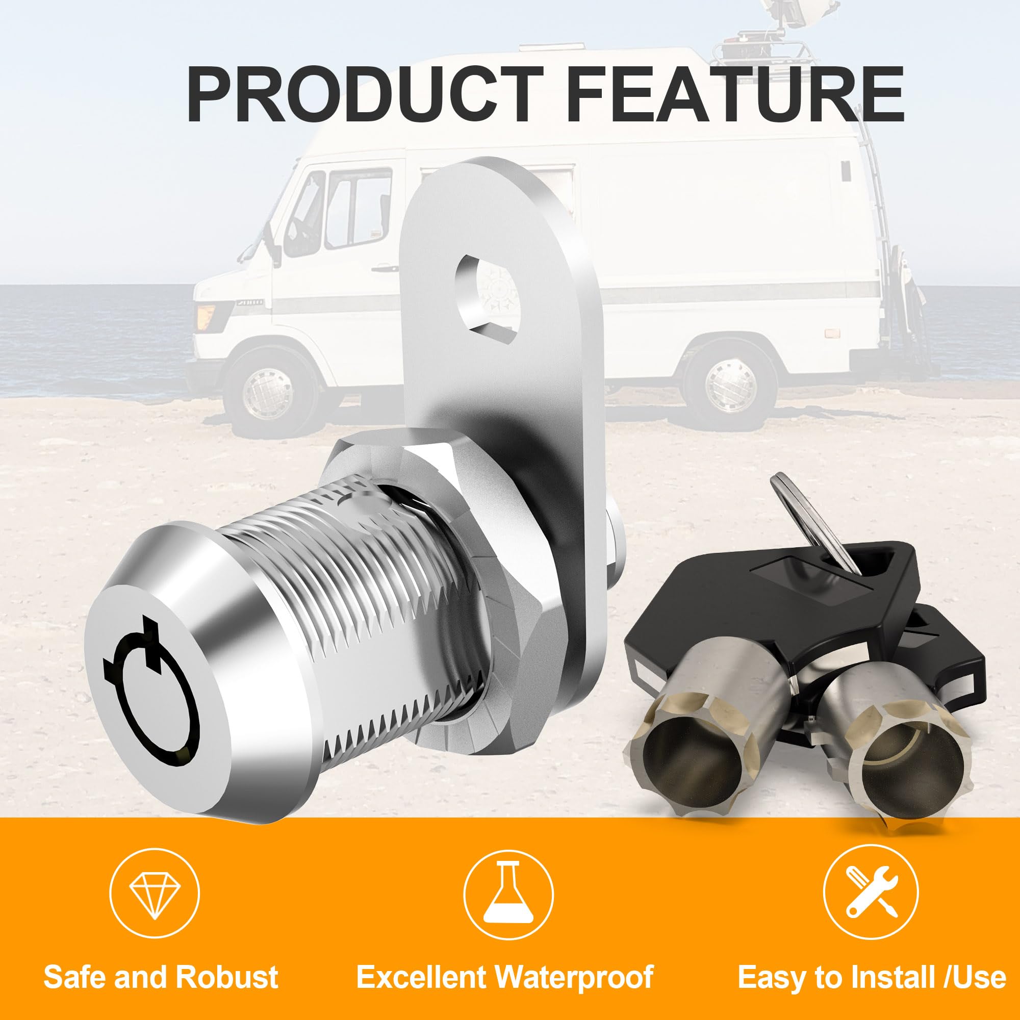 Lot De 3 Verrous De Rangement à Came Améliorée Pour Camping-car, Clés